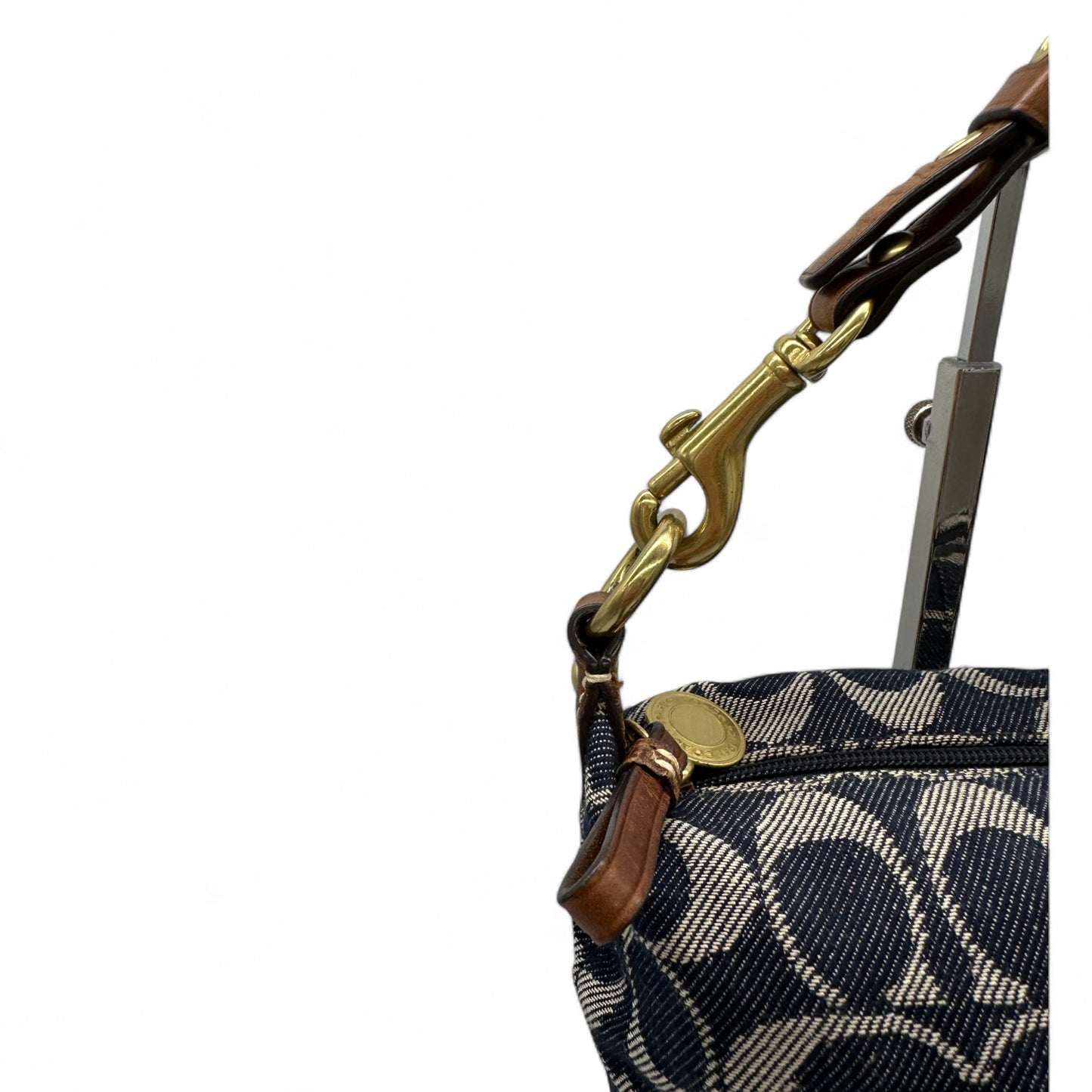 Vintage Coach F40757 Denim Monogram Mini Shoulder Bag