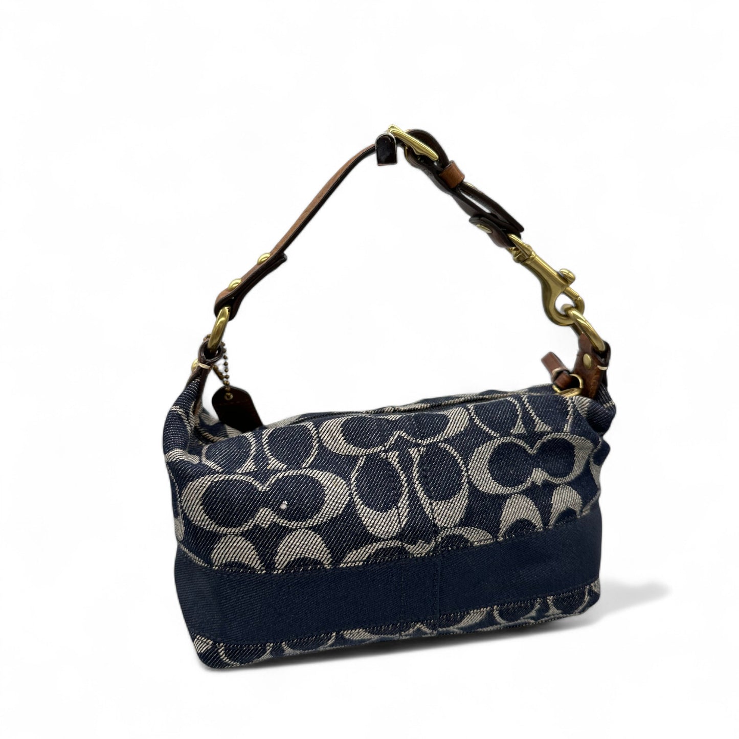 Vintage Coach F40757 Denim Monogram Mini Shoulder Bag