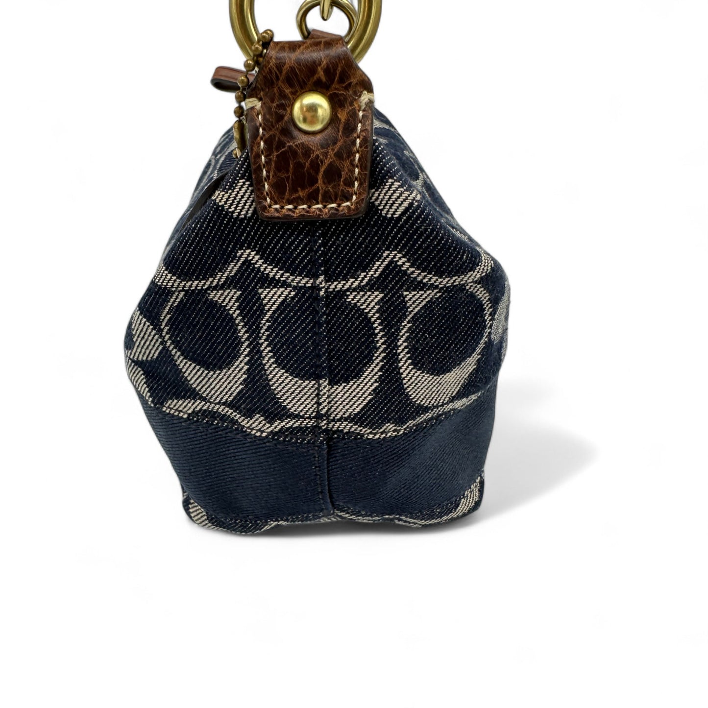 Vintage Coach F40757 Denim Monogram Mini Shoulder Bag