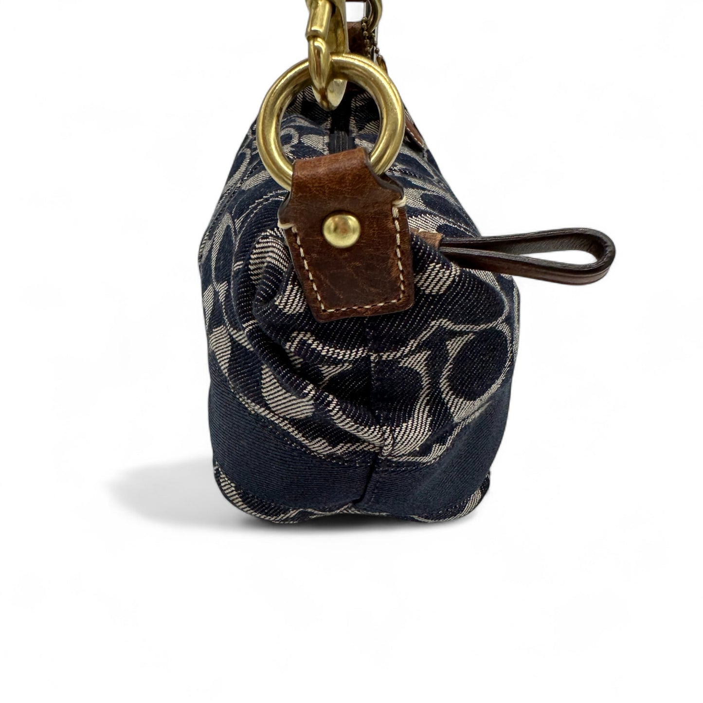 Vintage Coach F40757 Denim Monogram Mini Shoulder Bag
