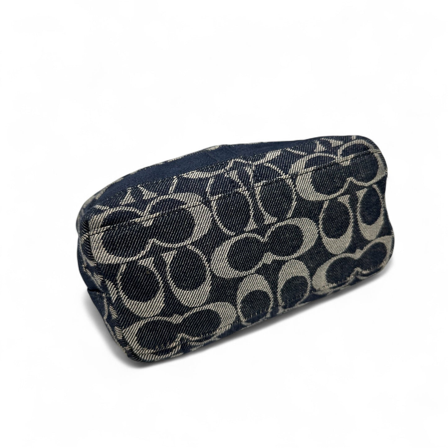 Vintage Coach F40757 Denim Monogram Mini Shoulder Bag