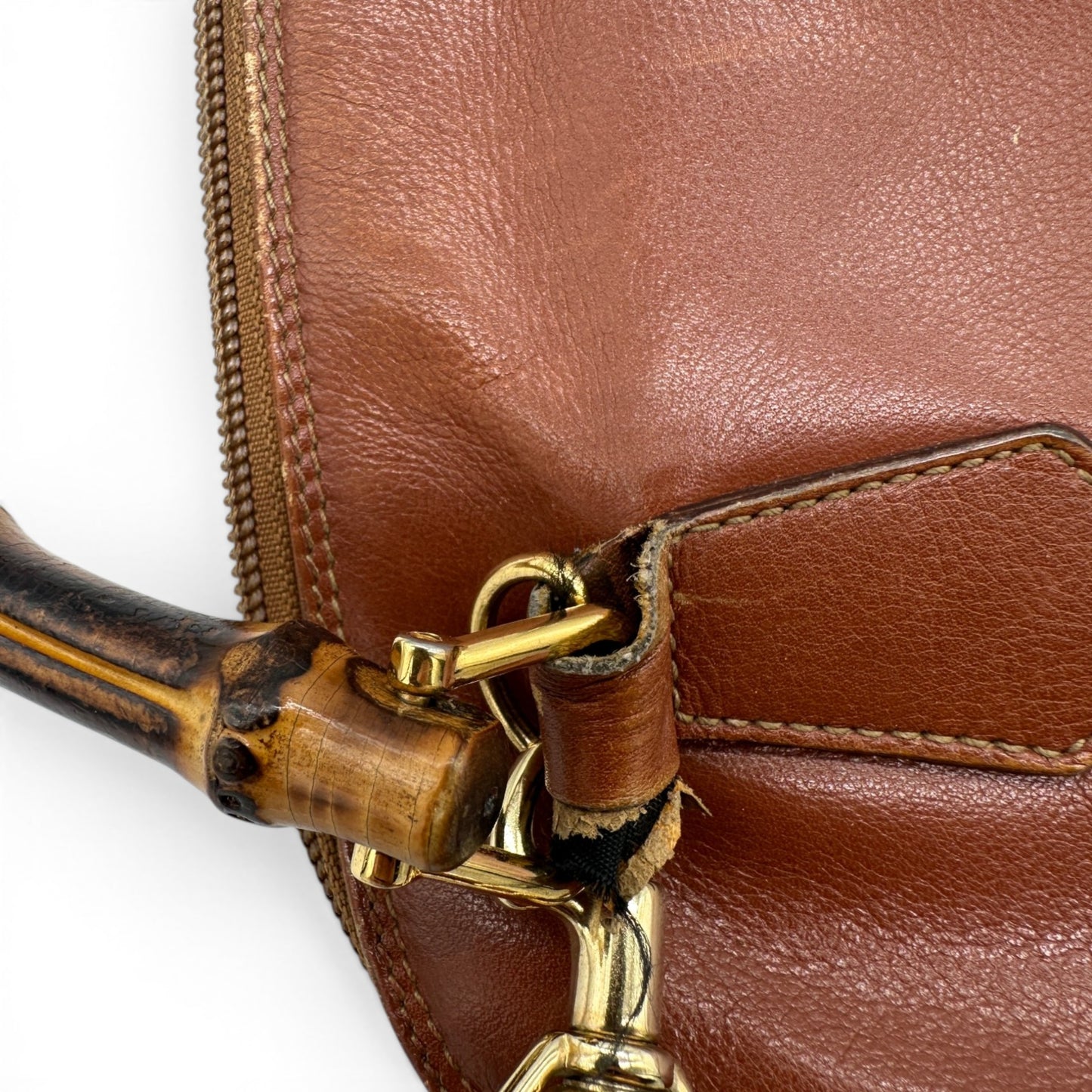 Vintage Gucci Bamboo 2-way Leather Shoulder Bag