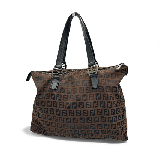 Vintage Fendi Zucchino Canvas Tote Handbag