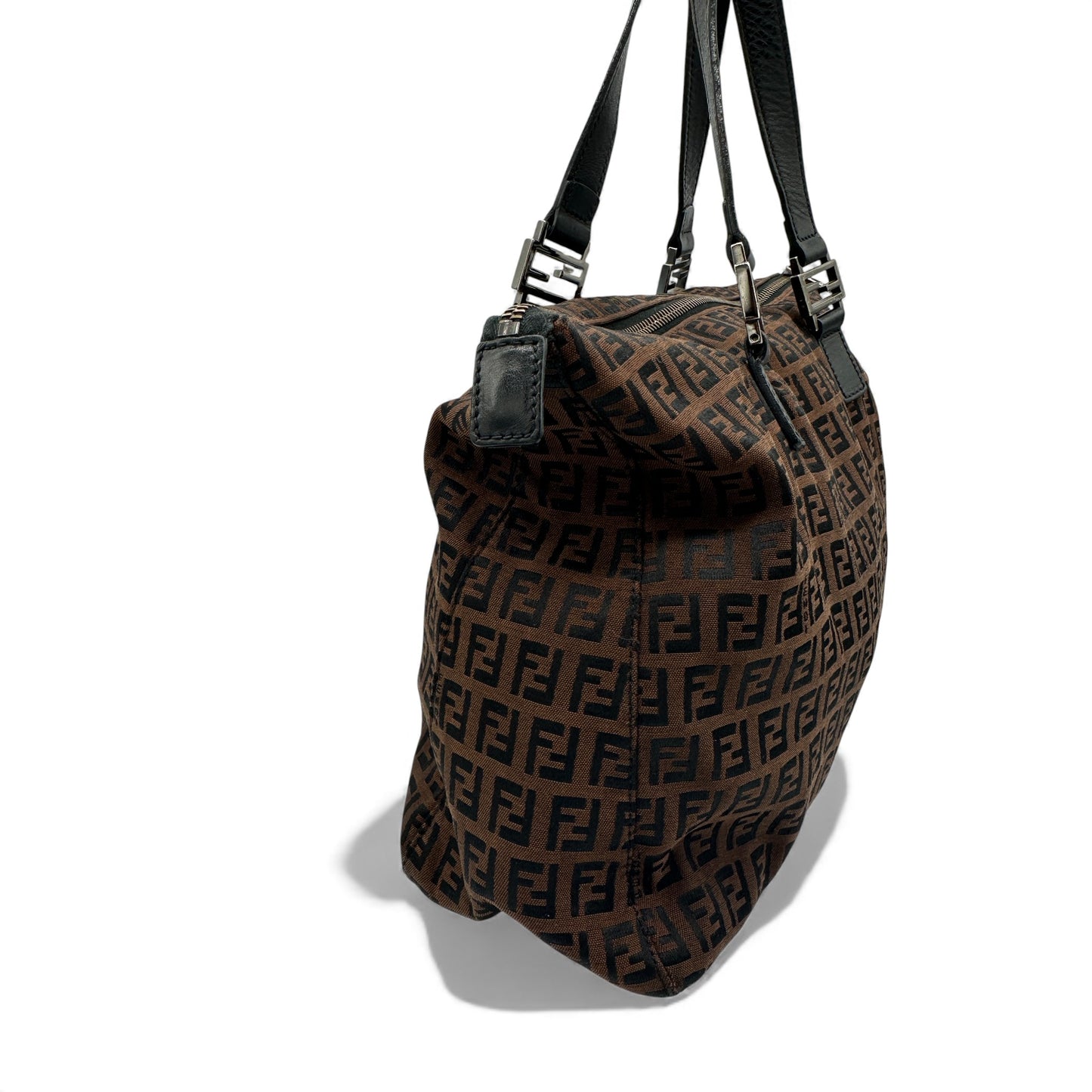 Vintage Fendi Zucchino Canvas Tote Handbag