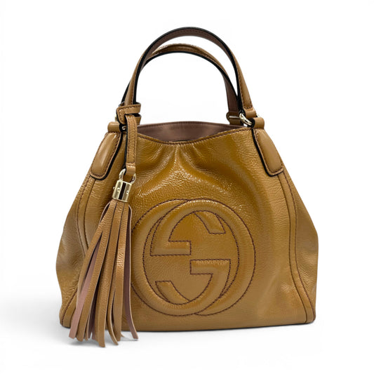 Gucci Patent Soho Small Tote Handbag
