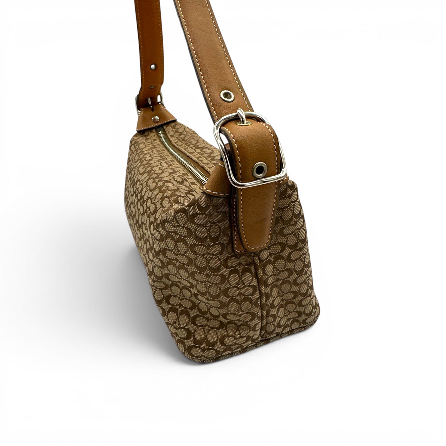 Sac bandoulière vintage Coach 6332 marron à monogramme