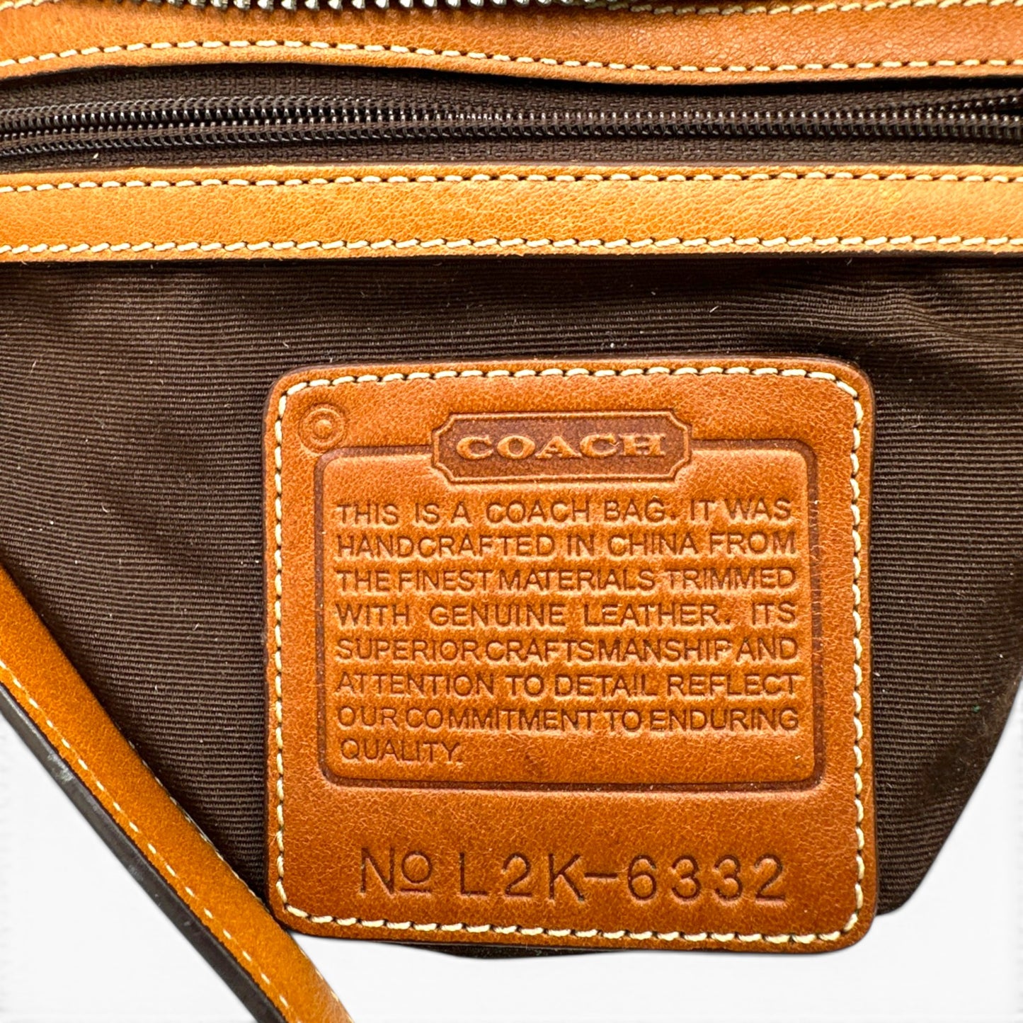Sac bandoulière vintage Coach 6332 marron à monogramme
