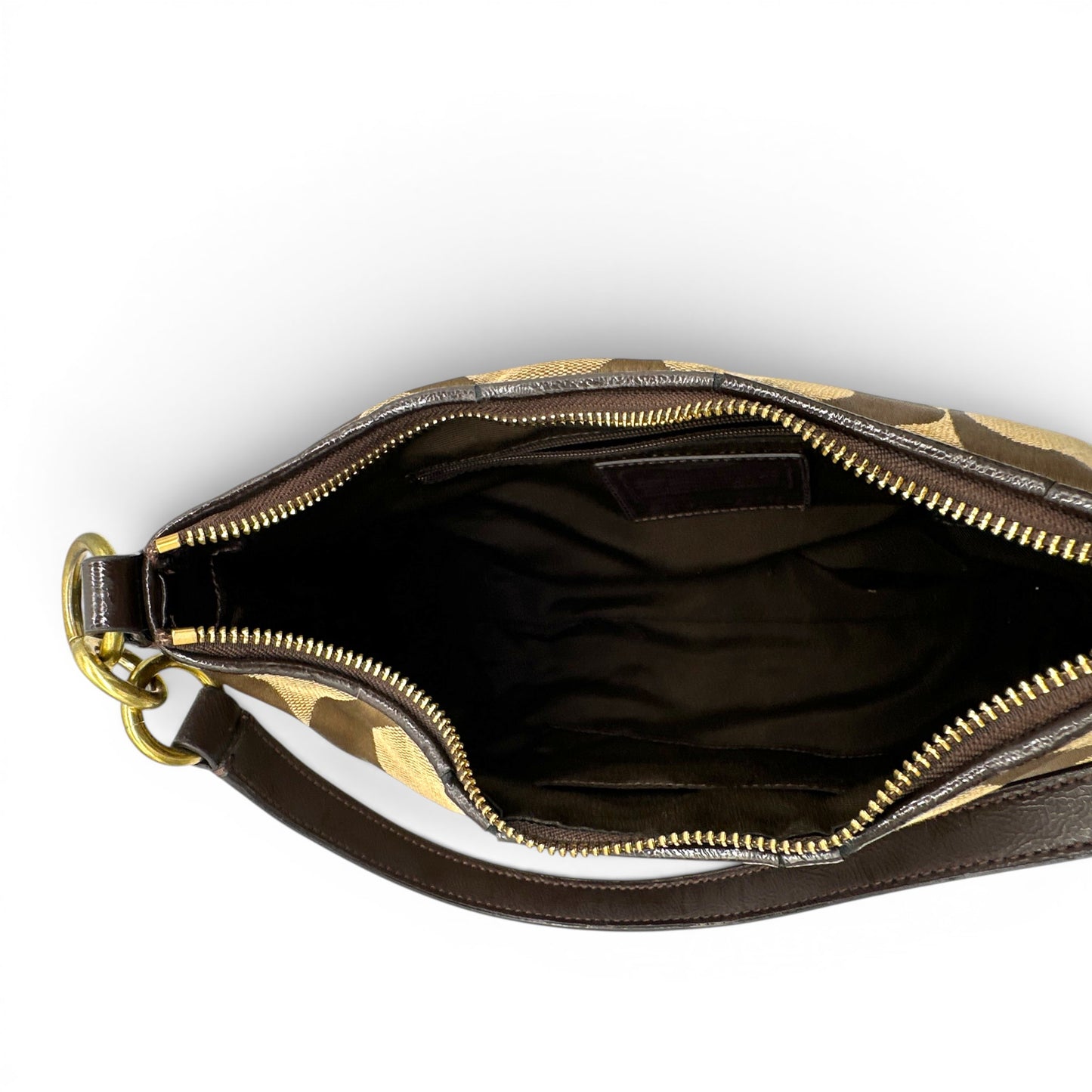 Vintage Coach F23544 Brown Trim Monogram Shoulder Bag