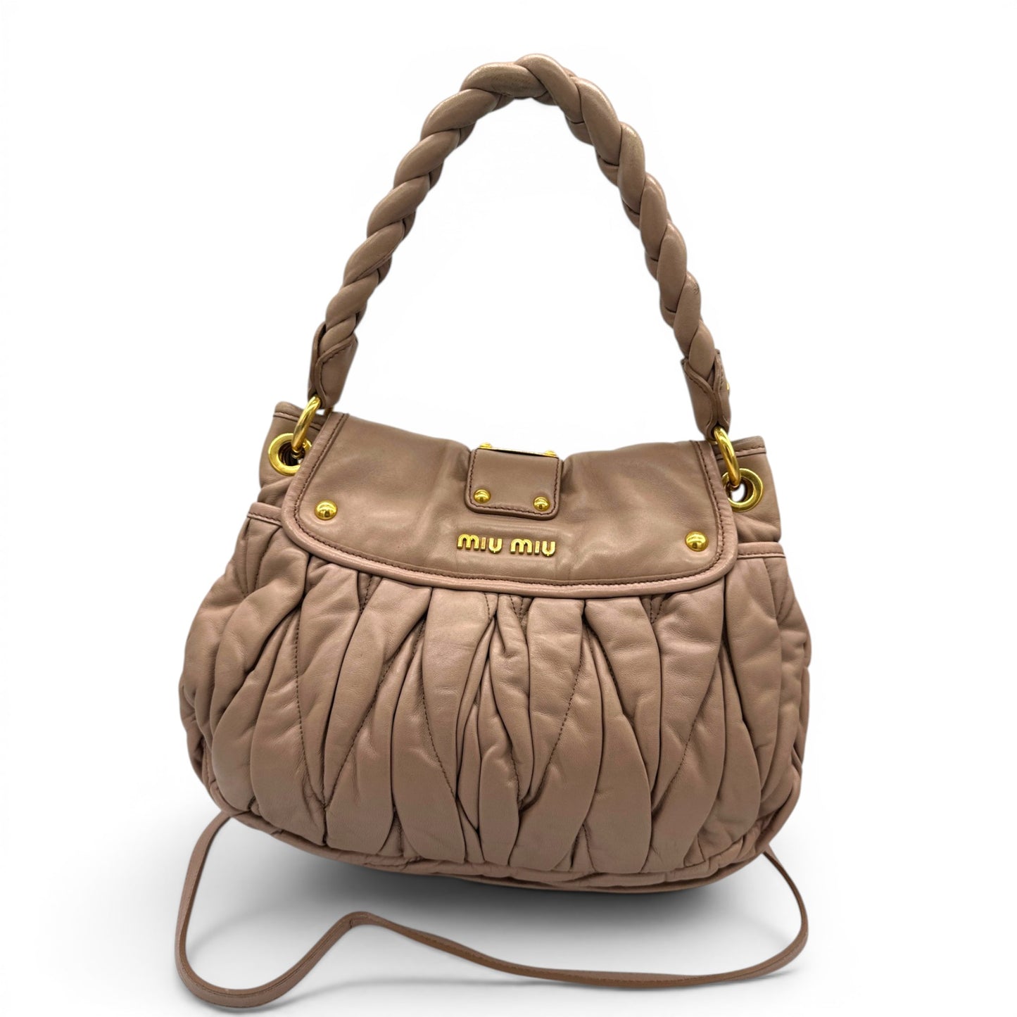 Miu Miu Matelassè Denim Tote Handtasche