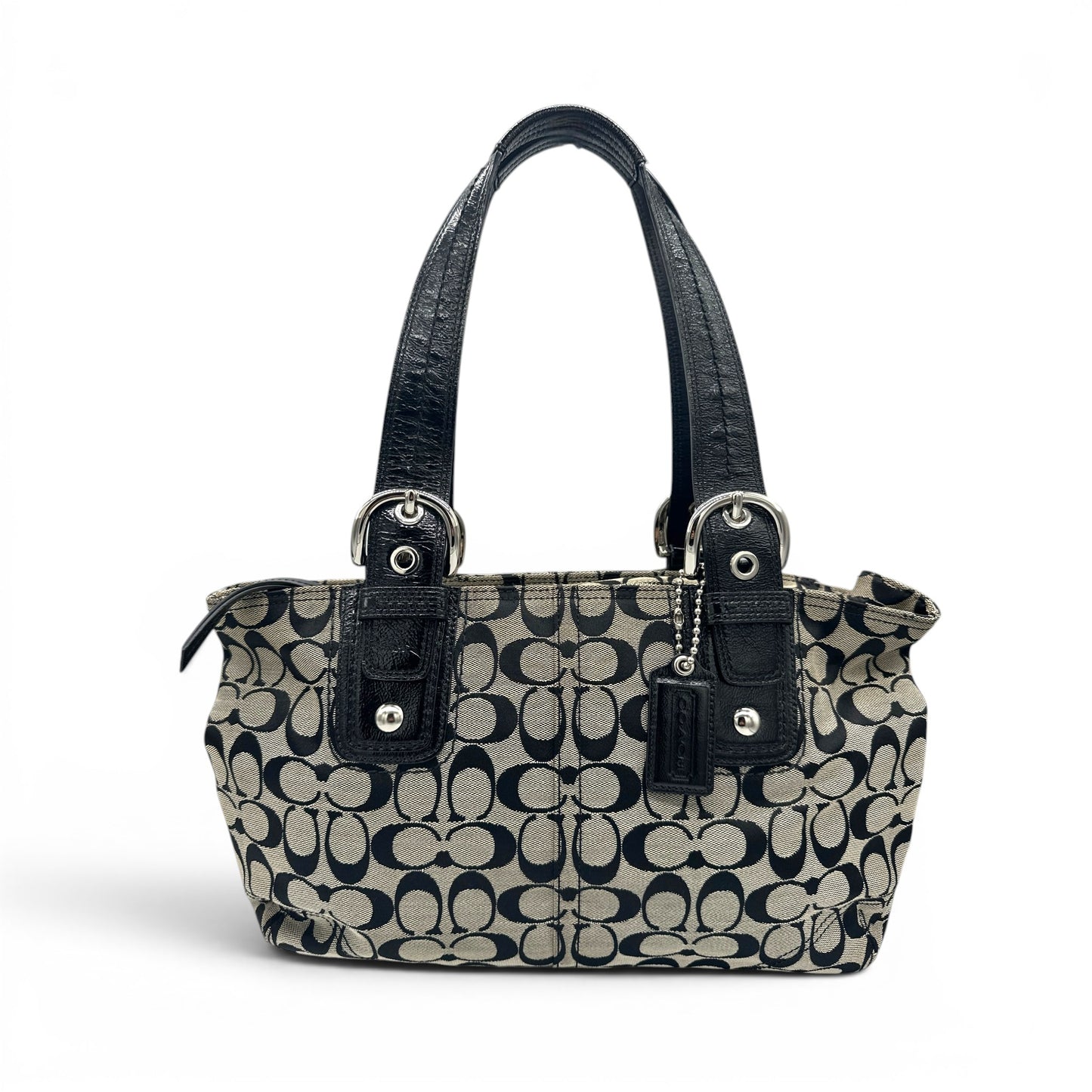 Sac bandoulière vintage Coach F13113 Soho vert monogrammé