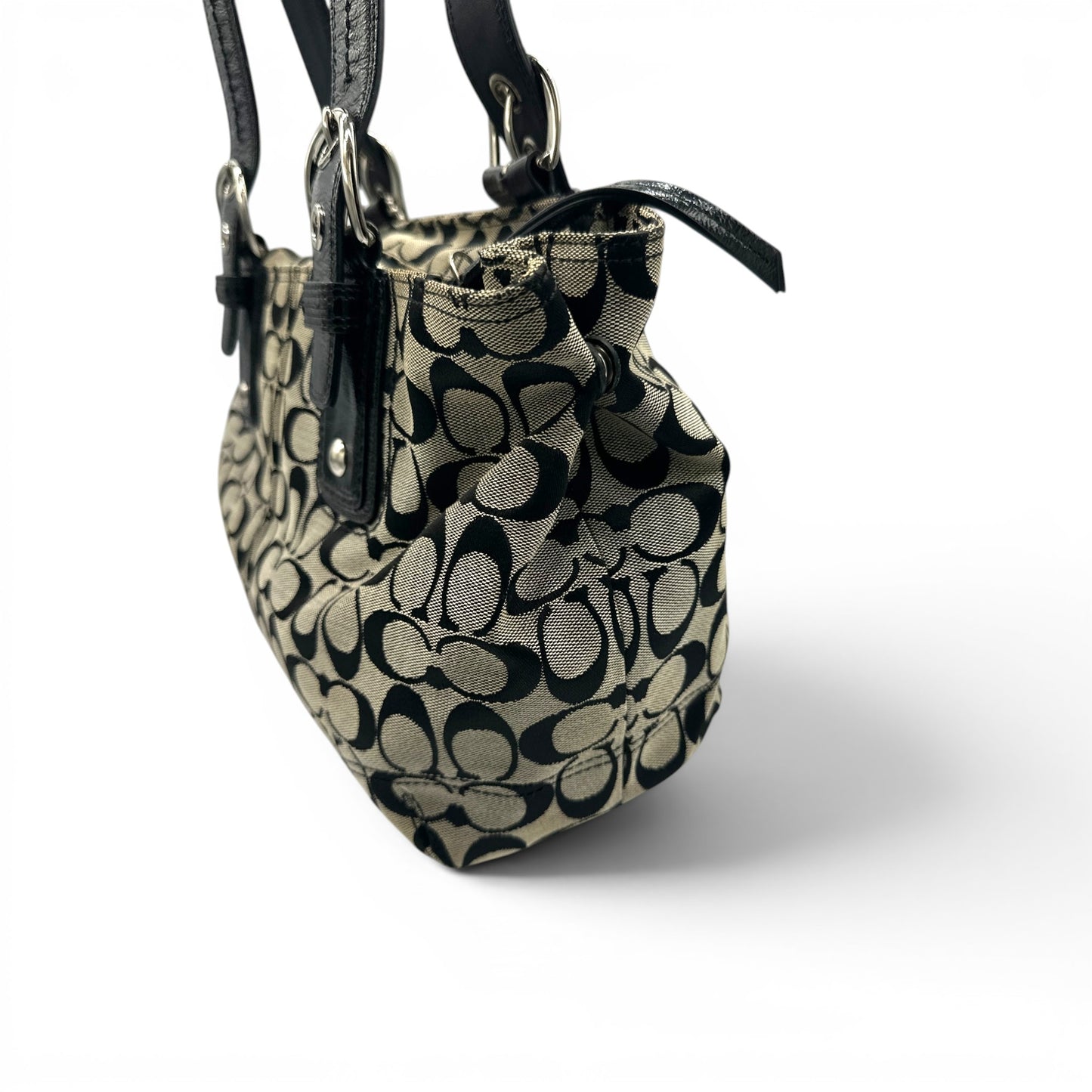 Sac bandoulière vintage Coach F13113 Soho vert monogrammé
