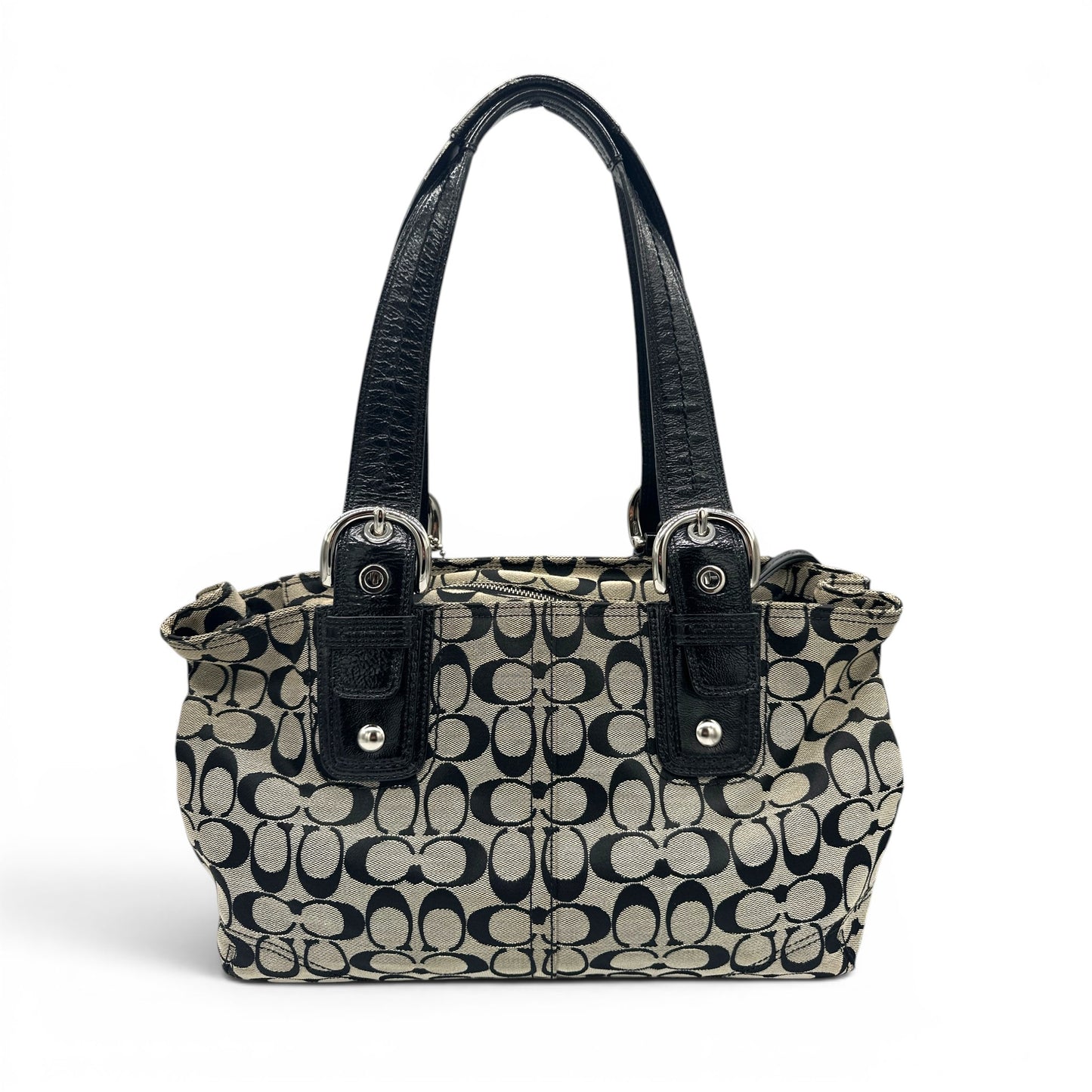 Sac bandoulière vintage Coach F13113 Soho vert monogrammé