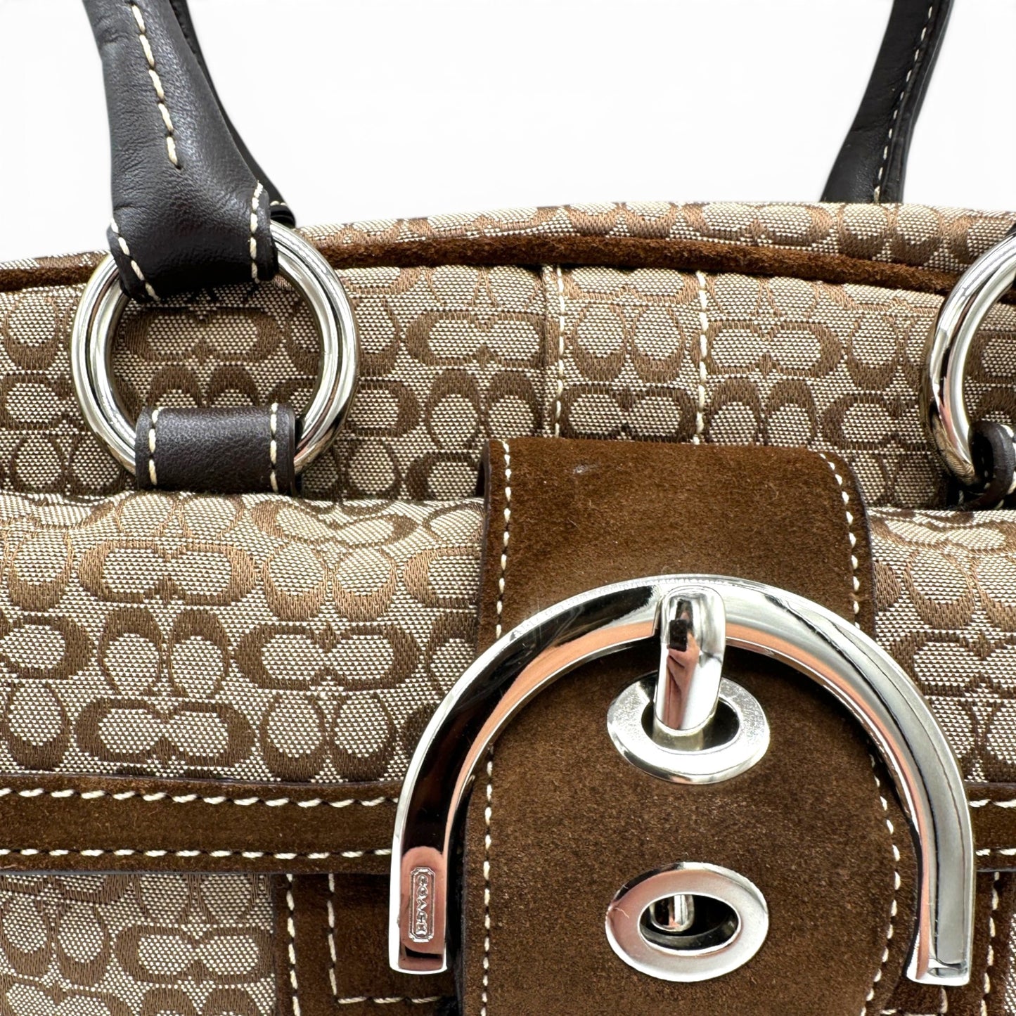 Vintage Coach F12317 Patchwork Soho Mini Boston Schultertasche
