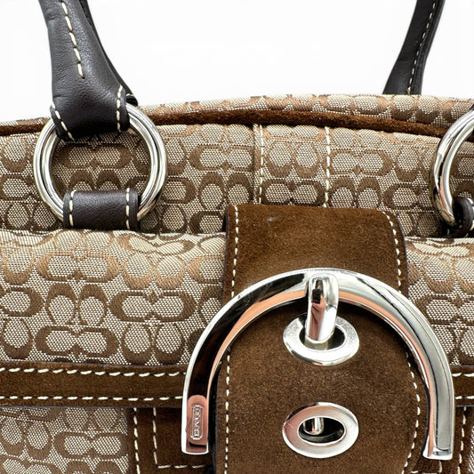 Vintage Coach F12317 Patchwork Soho Mini Boston Schultertasche