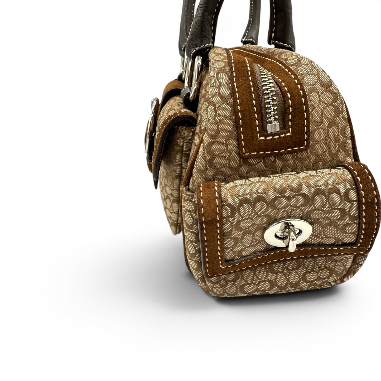 Vintage Coach F12317 Patchwork Soho Mini Boston Schultertasche