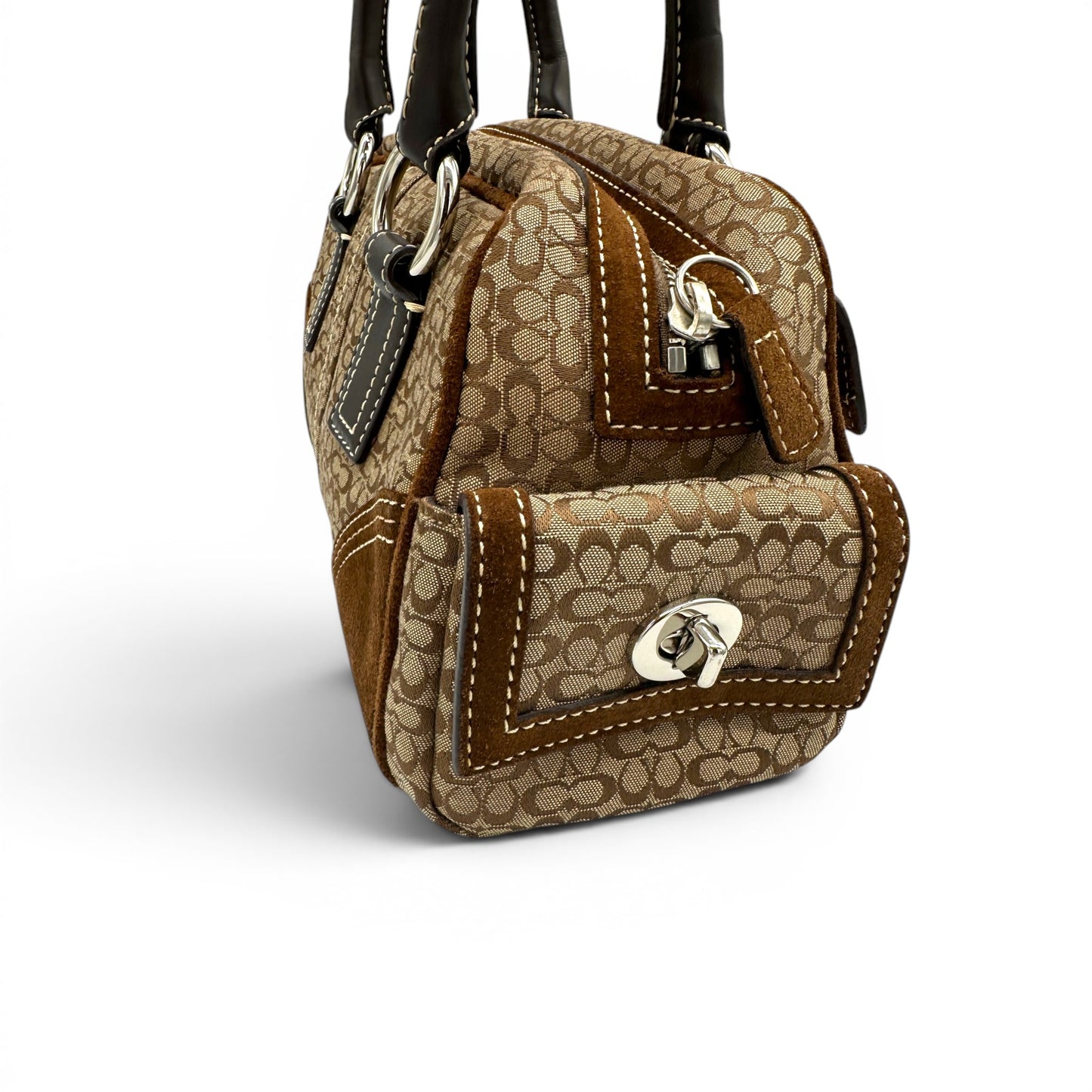 Vintage Coach F12317 Patchwork Soho Mini Boston Schultertasche