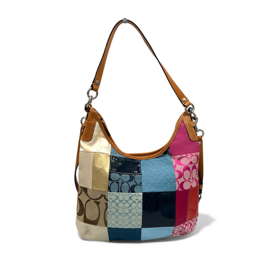 Vintage Coach F14650 Patchwork-Schultertasche