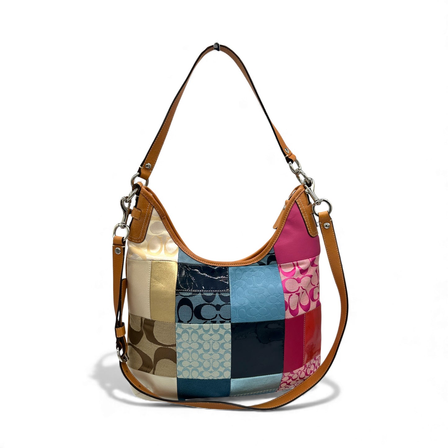 Vintage Coach F14650 Patchwork-Schultertasche