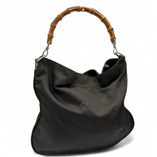 Vintage Gucci Nylon Bamboo Shoulder Bag