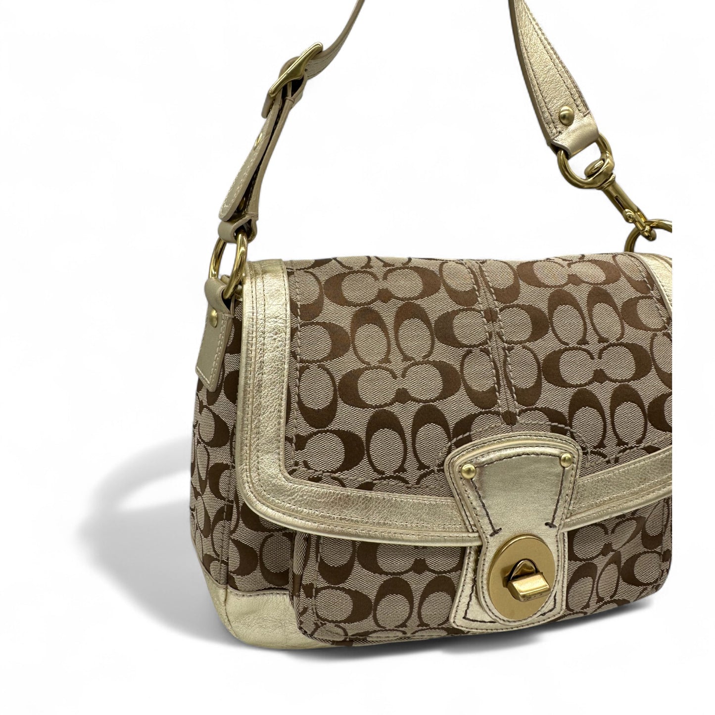 Vintage Coach F12857 Ali Legacy Turnlock Shoulder Bag