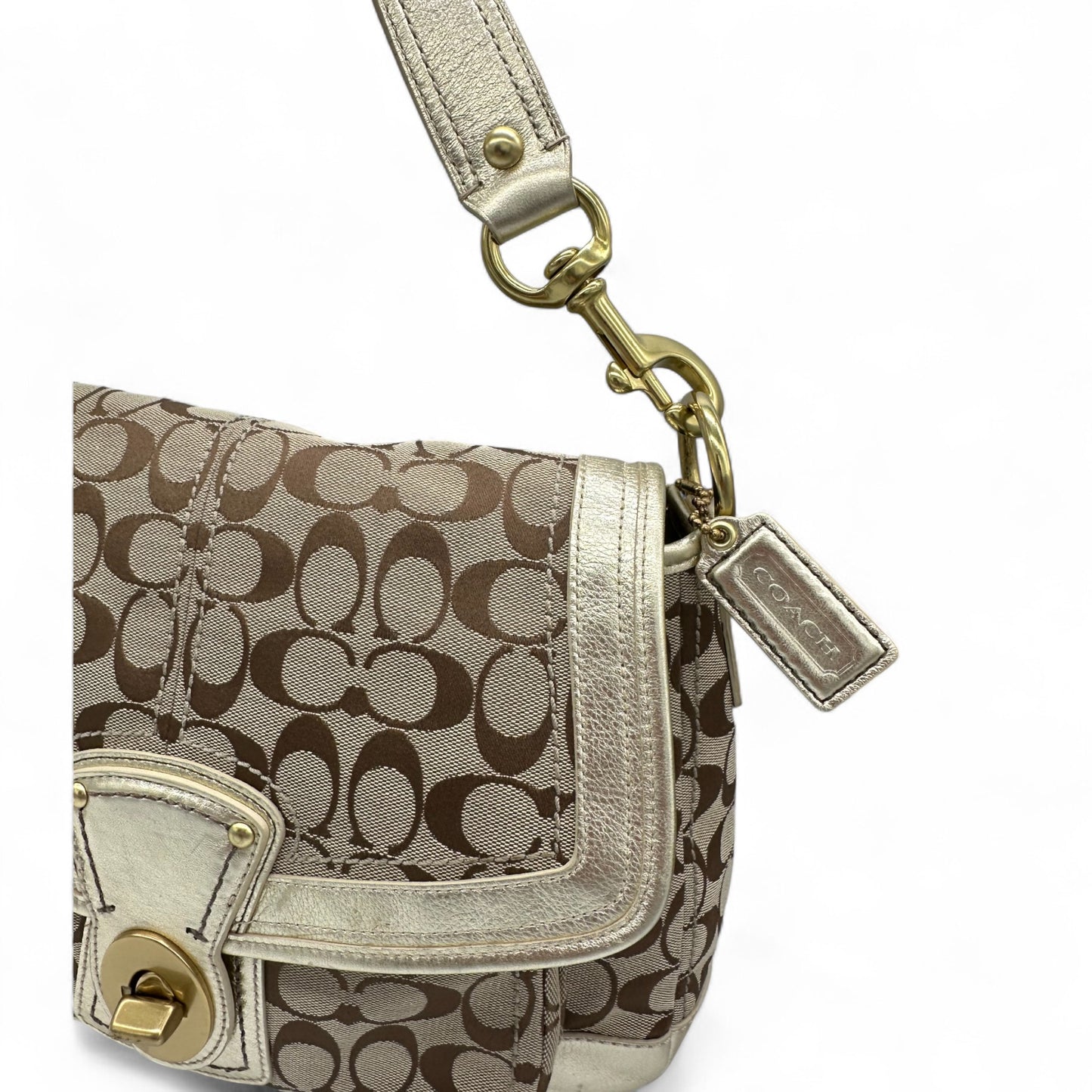 Vintage Coach F12857 Ali Legacy Turnlock Shoulder Bag