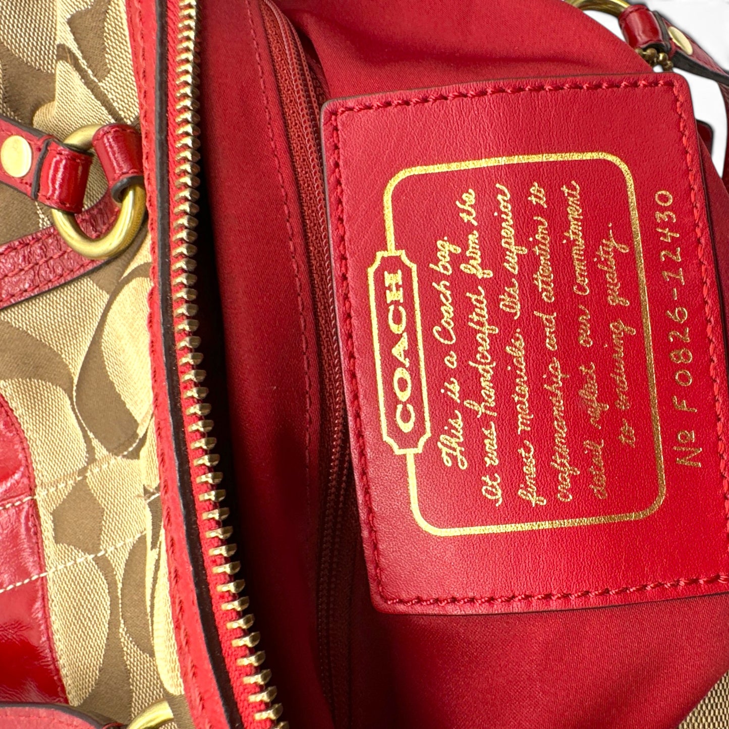 Vintage Coach 11183 Denim Monogram Boston Schultertasche
