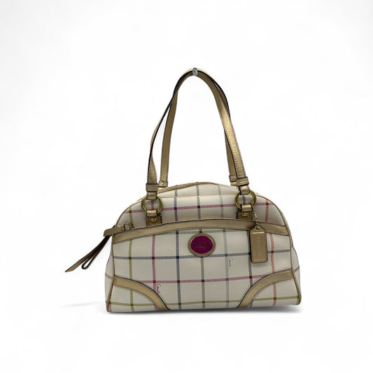 Vintage Coach F19177 Tattersall Mini Boston Handbag