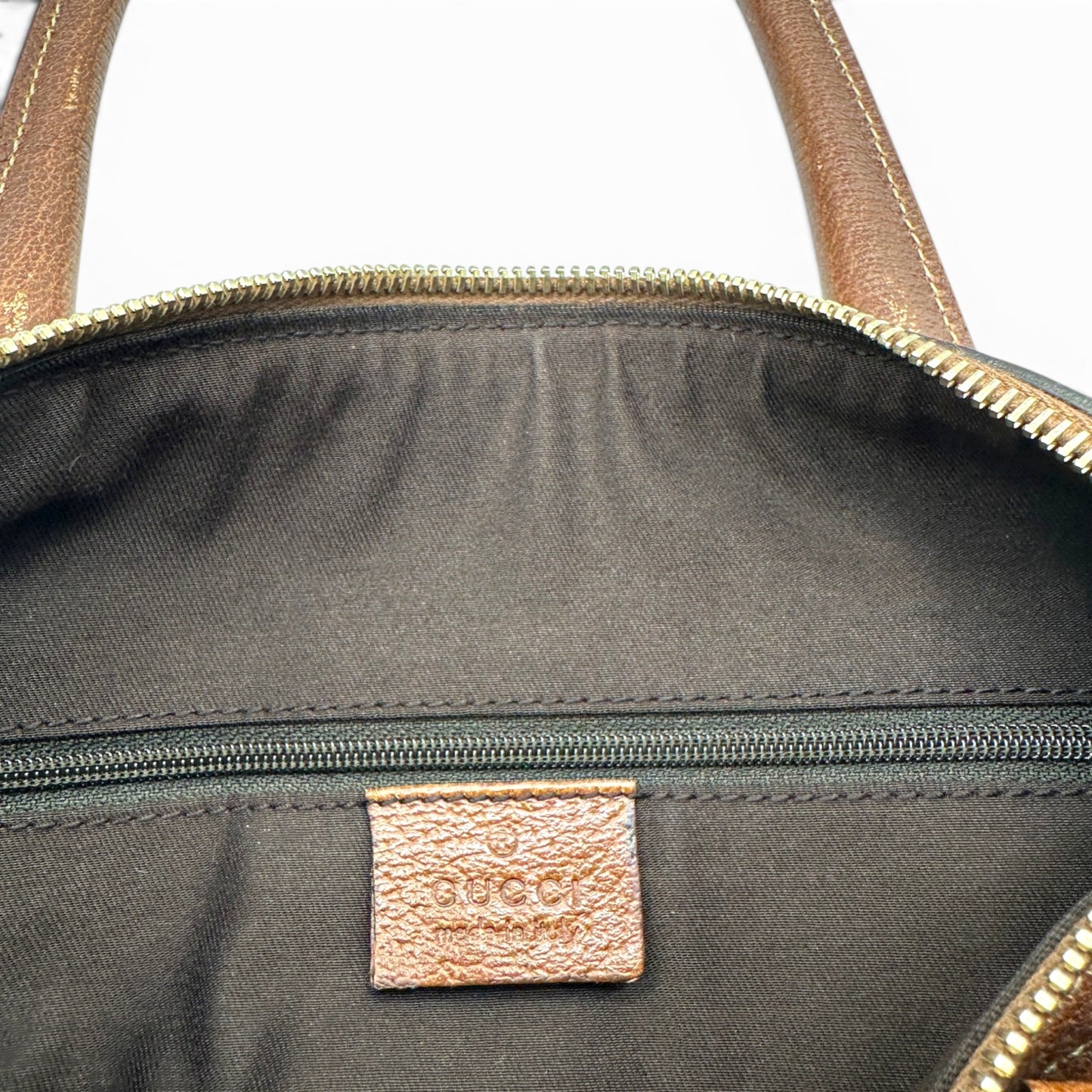 Vintage Gucci Abbey Denim Mini Boston Handbag