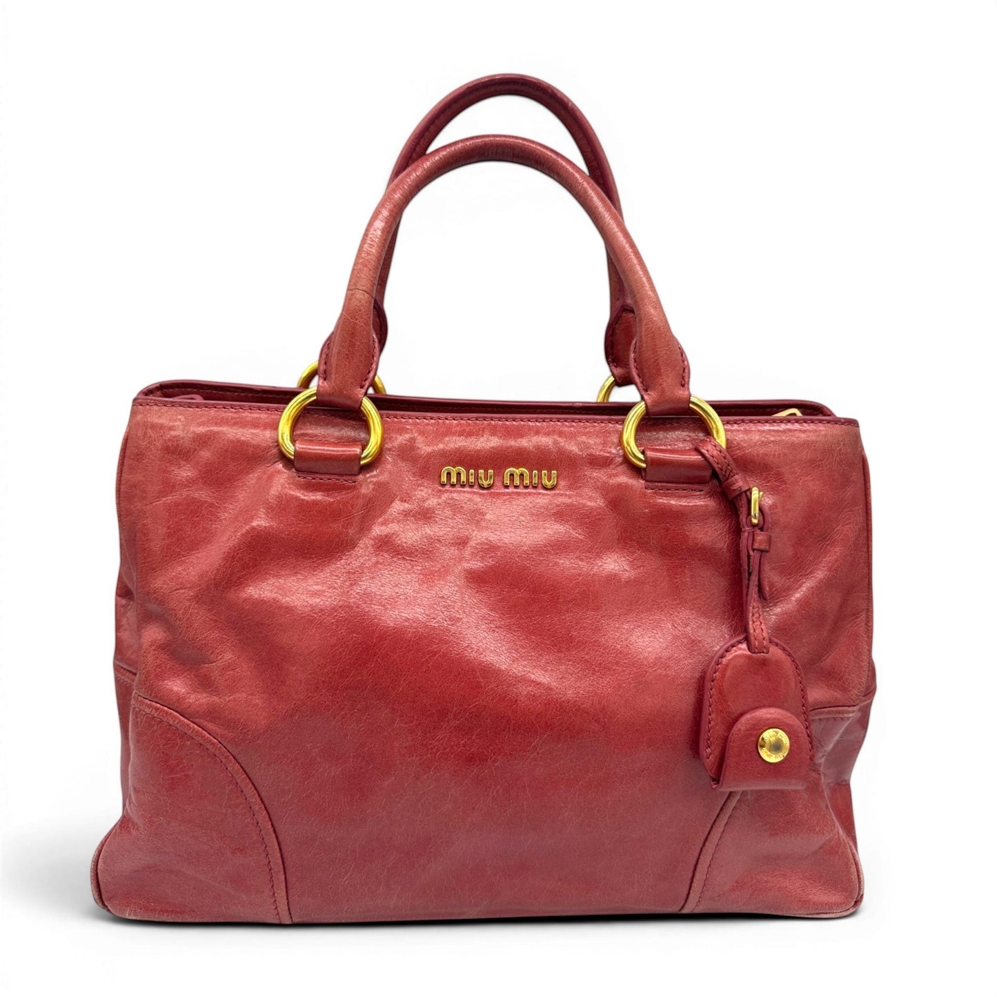 Vintage Miu Miu Vitello Shine 2-Wege-Handtasche