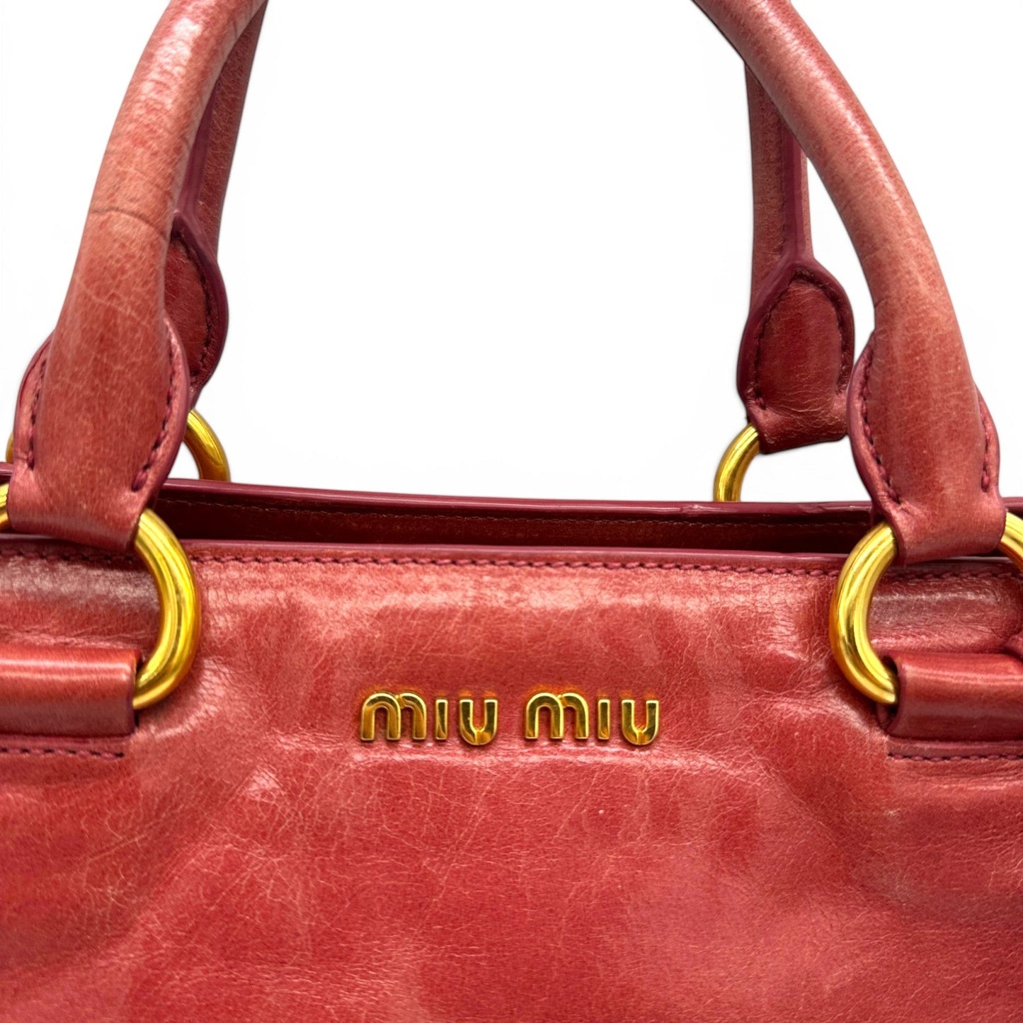 Vintage Miu Miu Vitello Shine 2-Wege-Handtasche