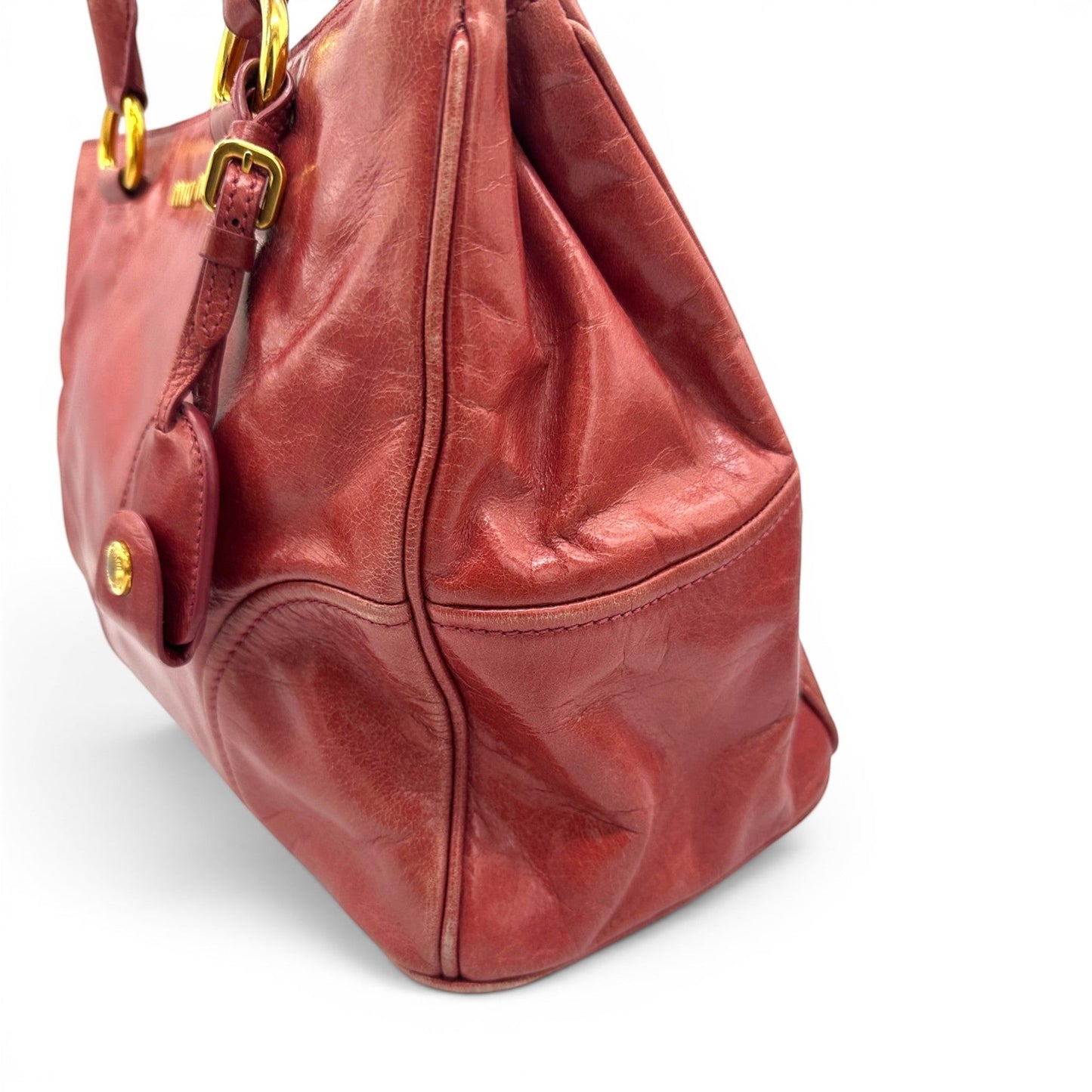 Vintage Miu Miu Vitello Shine 2-Wege-Handtasche