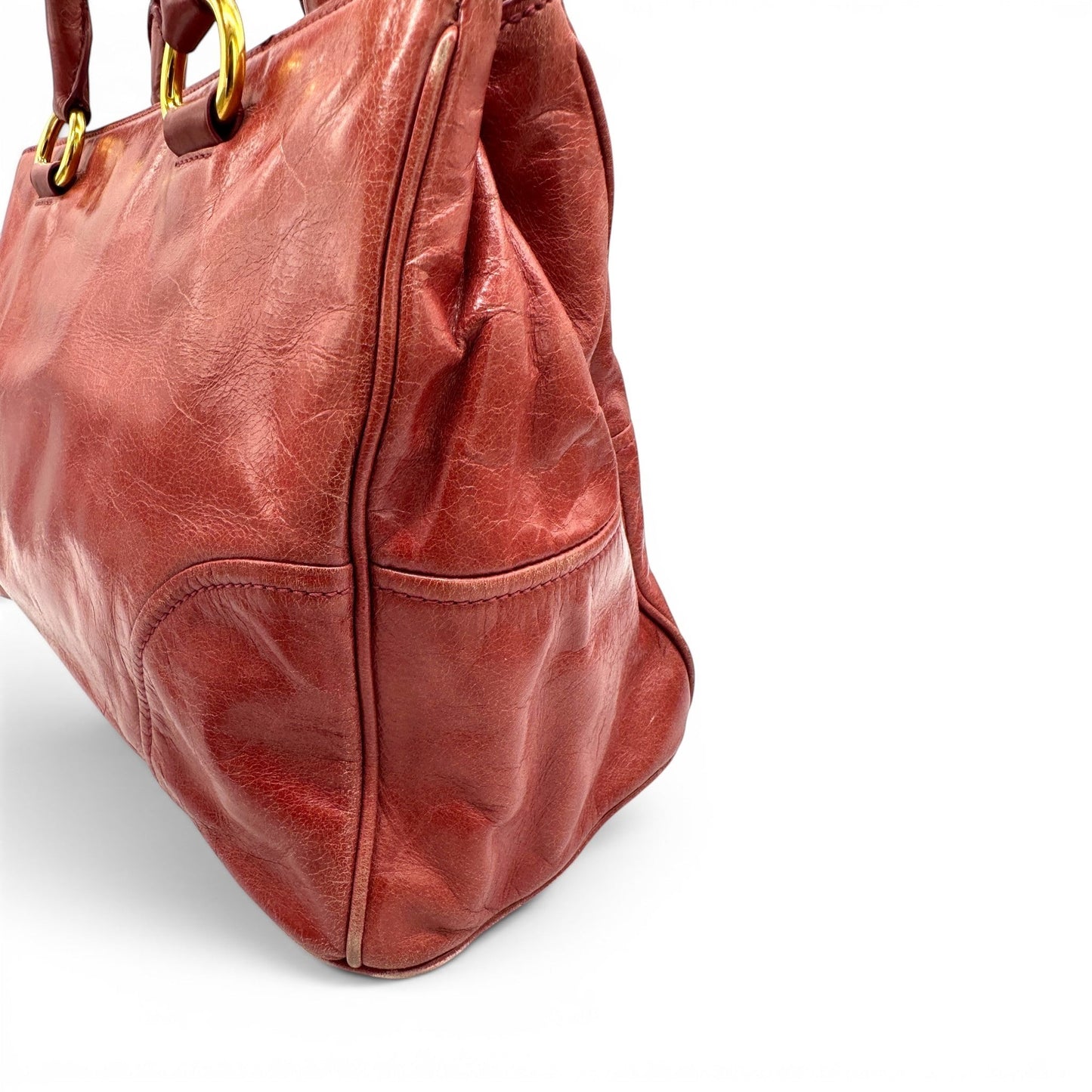 Vintage Miu Miu Vitello Shine 2-Wege-Handtasche