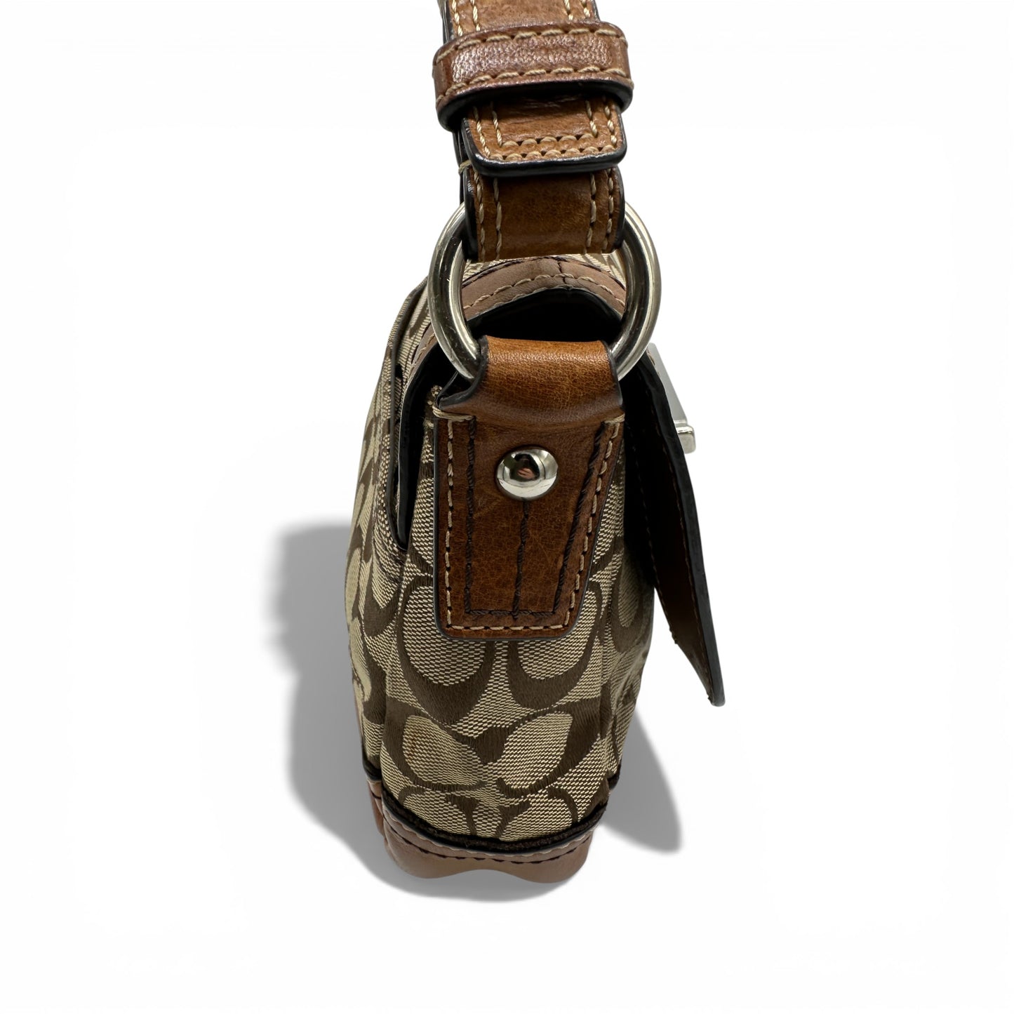 Vintage Coach 10984 Schwarze Monogramm-Schultertasche mit Drehverschluss