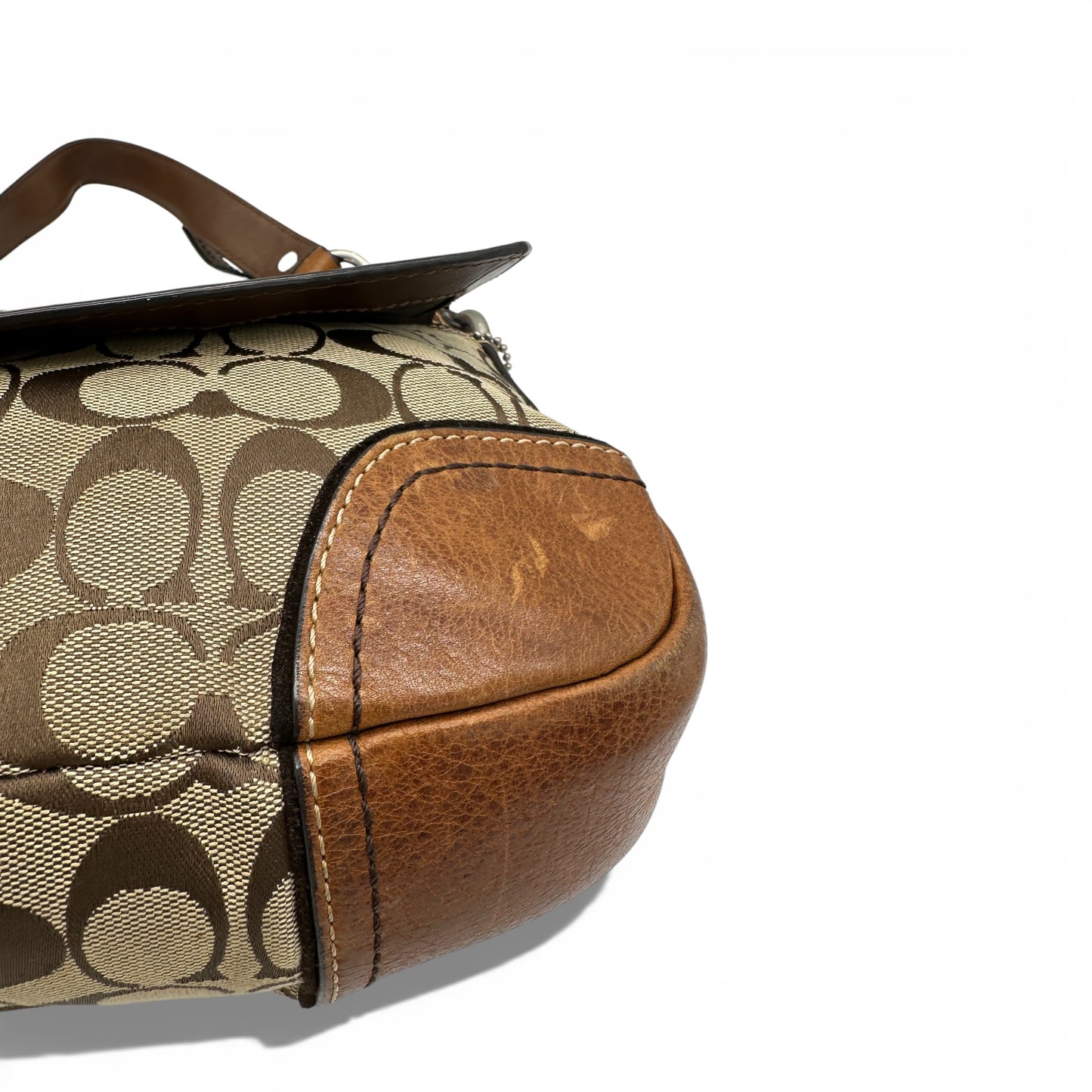 Vintage Coach 10984 Schwarze Monogramm-Schultertasche mit Drehverschluss