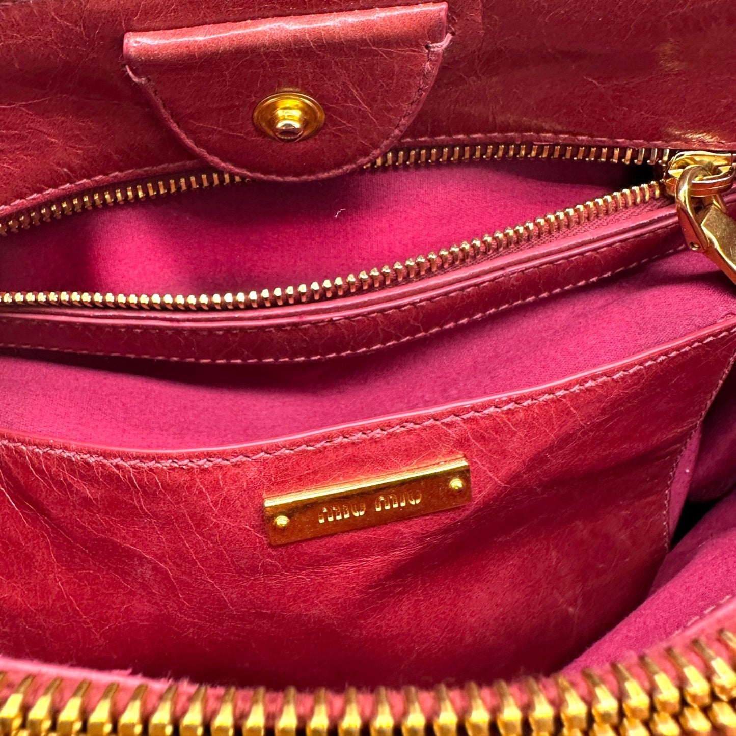 Vintage Miu Miu Vitello Shine 2-Wege-Handtasche