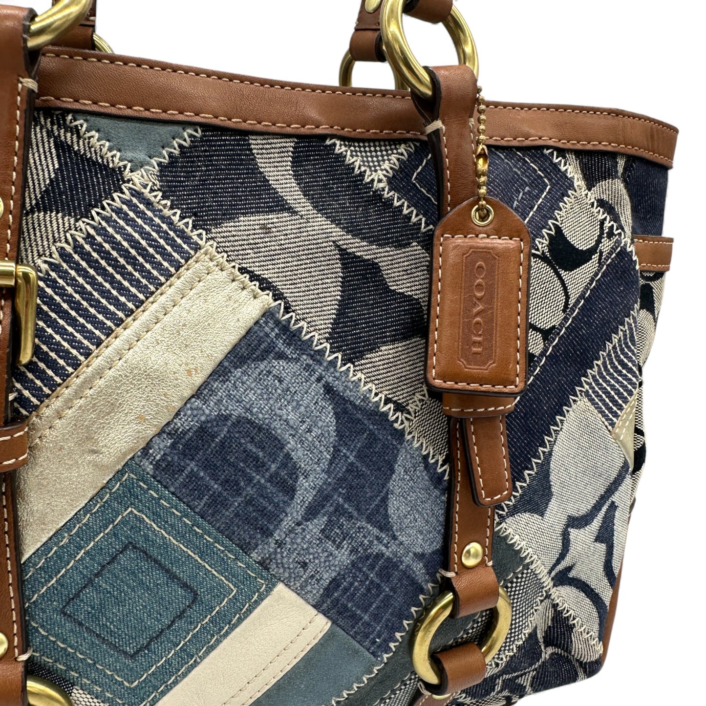 Vintage Coach 12217 Denim Patchwork Tote Shoulder Bag