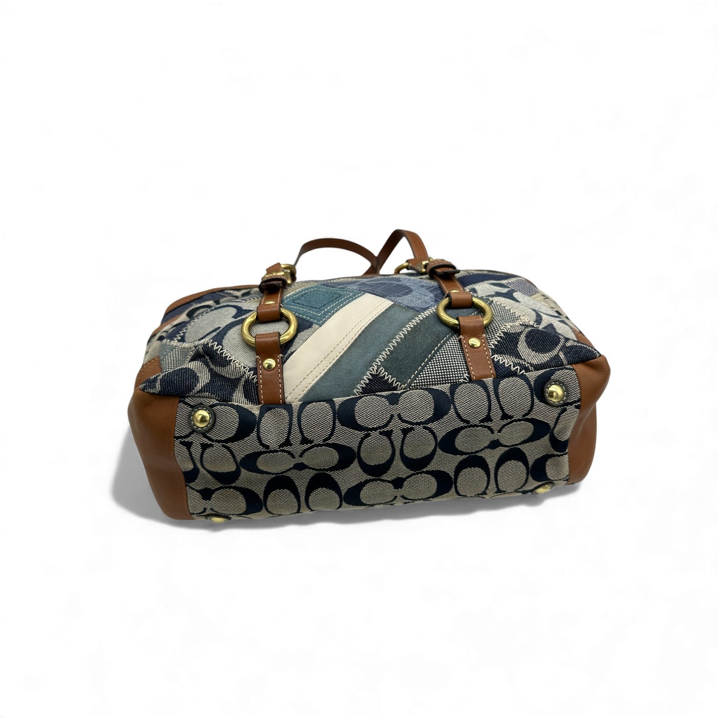 Vintage Coach 12217 Denim Patchwork Tote Shoulder Bag