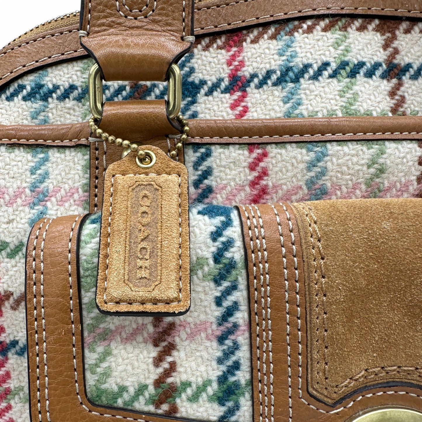 Vintage Coach F13990 Tattersall Plaid Handbag