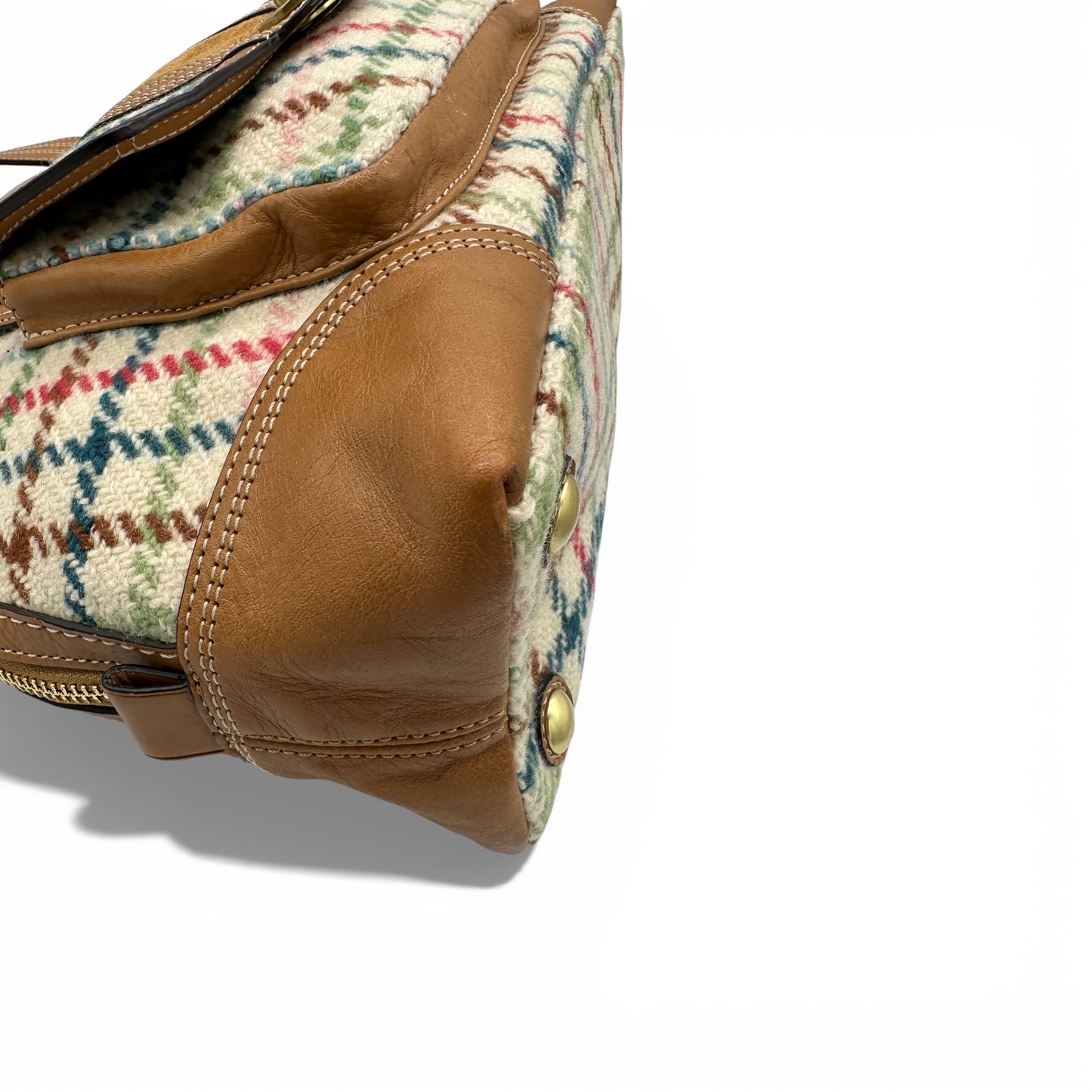 Vintage Coach F13990 Tattersall Plaid Handbag