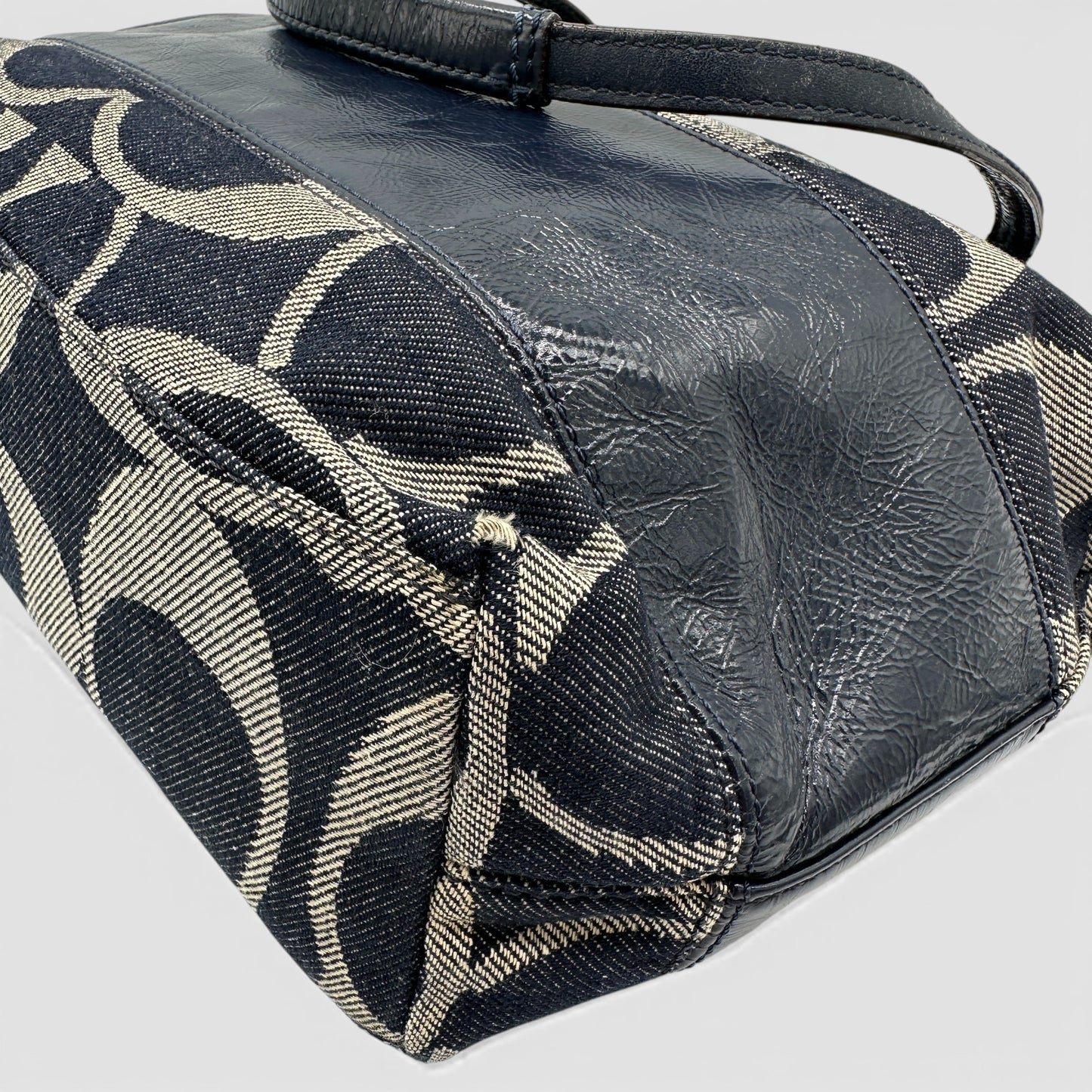 Vintage Coach 12546 Denim Tote Schultertasche