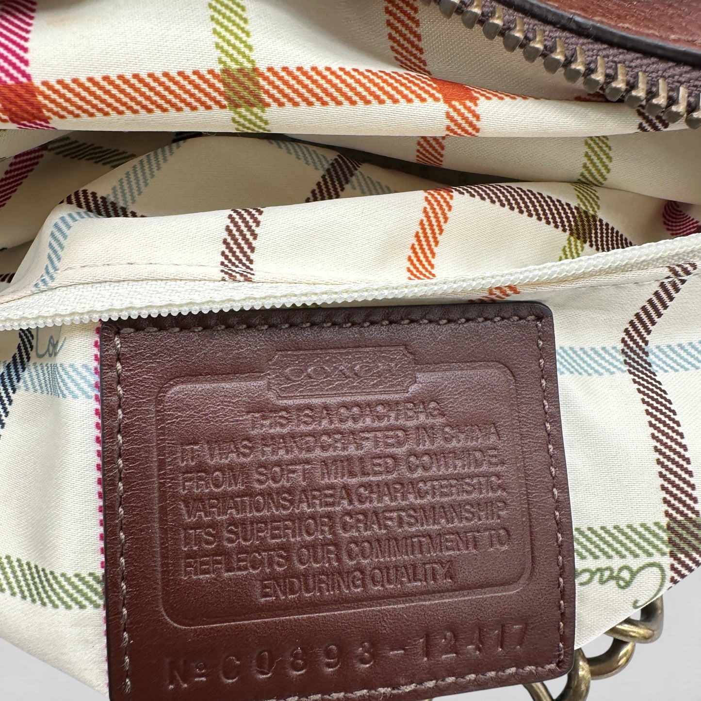 Vintage Coach 10984 Schwarze Monogramm-Schultertasche mit Drehverschluss