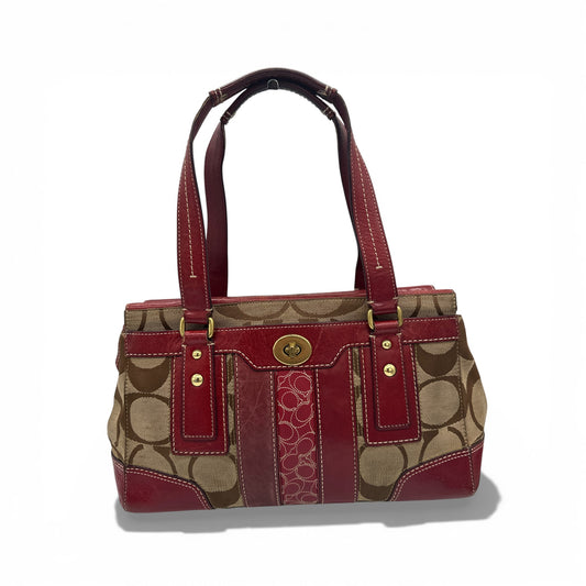 Sac à main vintage Coach 11071 à fermoir tournant et monogramme