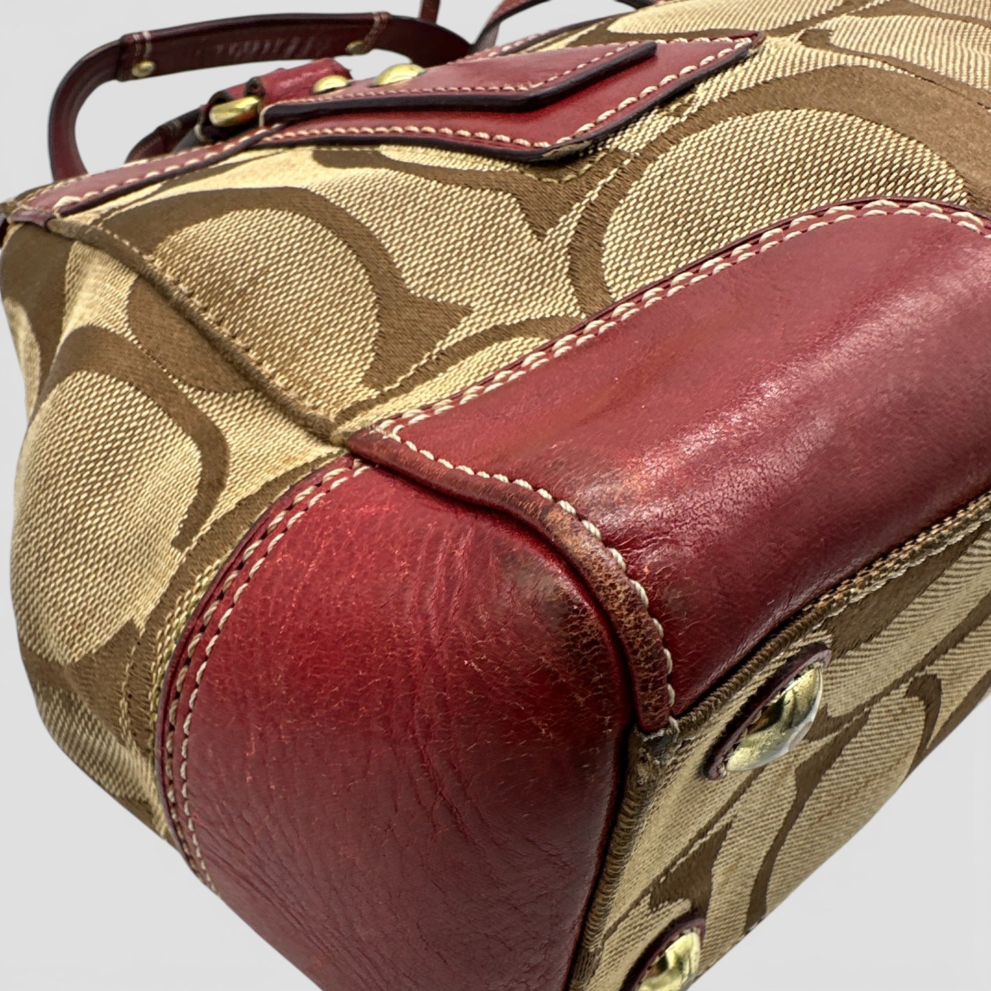 Vintage Coach 11071 Turnlock Monogram Handtasche