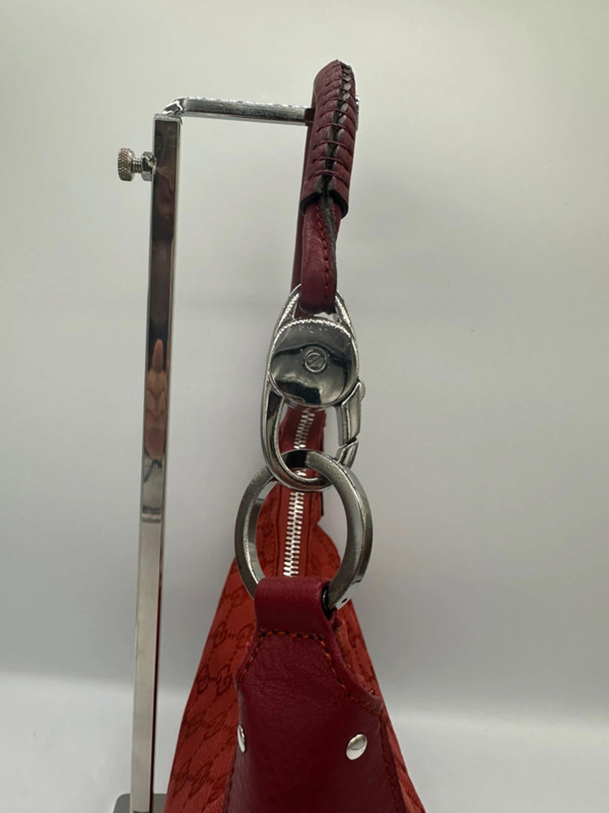 Vintage Gucci Red GG Monogram Mini Jackie Hobo