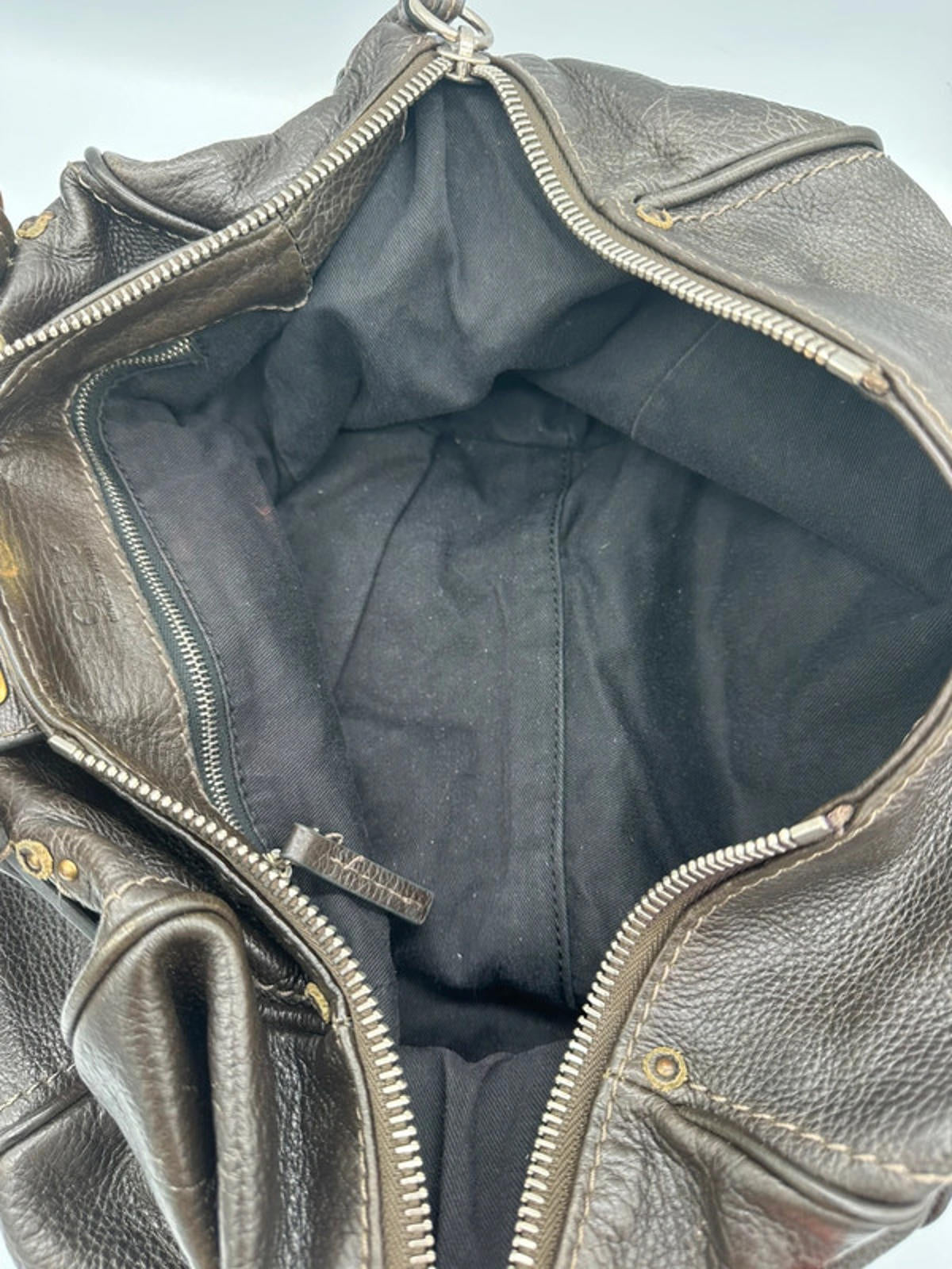 Vintage Chloé Paddington Handbag in Dark Brown Grain Leather