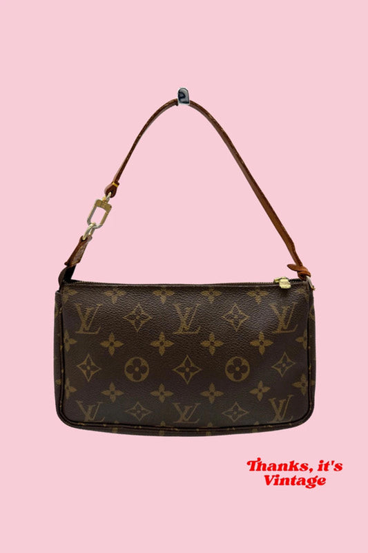 Vintage Louis Vuitton Pochette Accessoires Brown Monogram Shoulder Bag