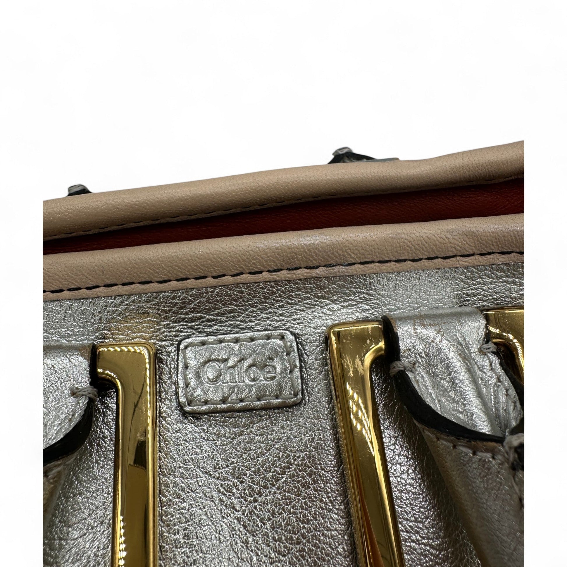 Chloè Mini Ethel Handbag with Two Way Strap in Silver Leather - Thanks it's Vintage