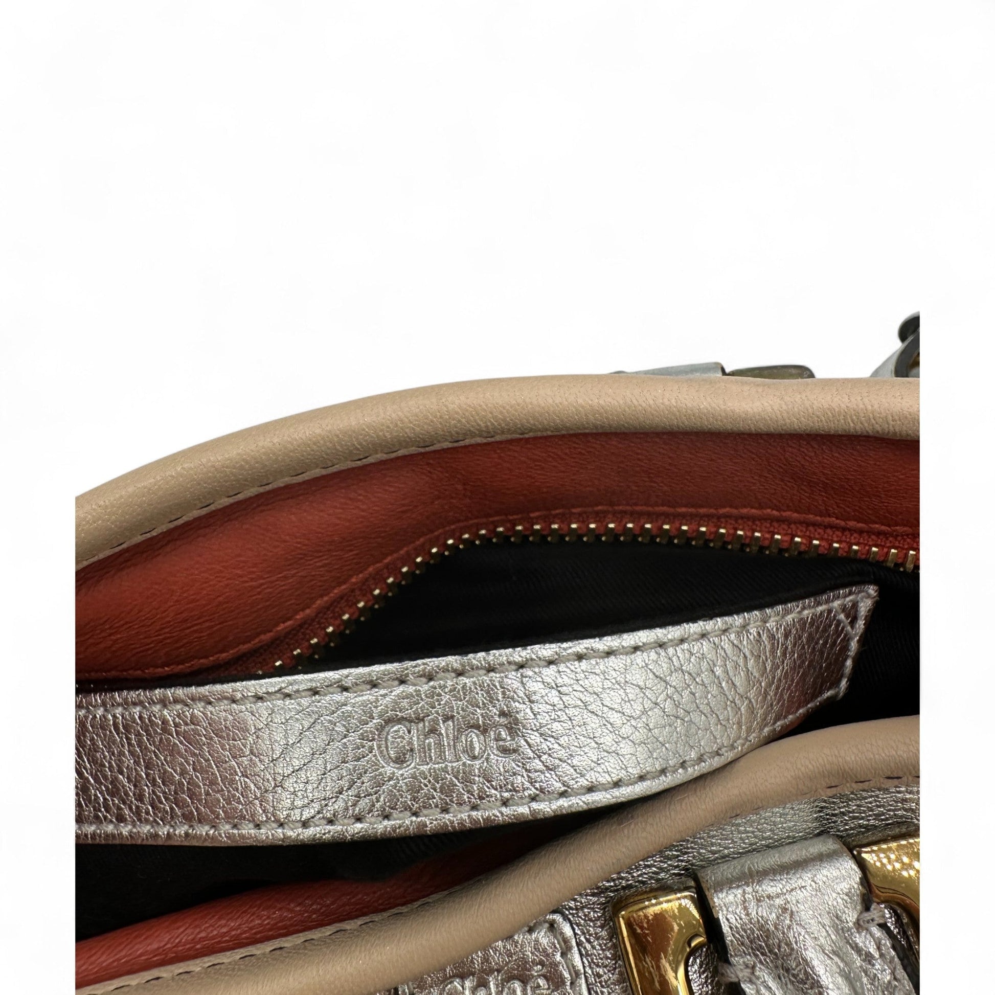 Chloè Mini Ethel Handbag with Two Way Strap in Silver Leather - Thanks it's Vintage