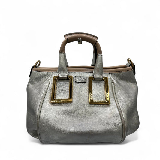 Chloè Mini Ethel Handbag with Two Way Strap in Silver Leather - Thanks it's Vintage