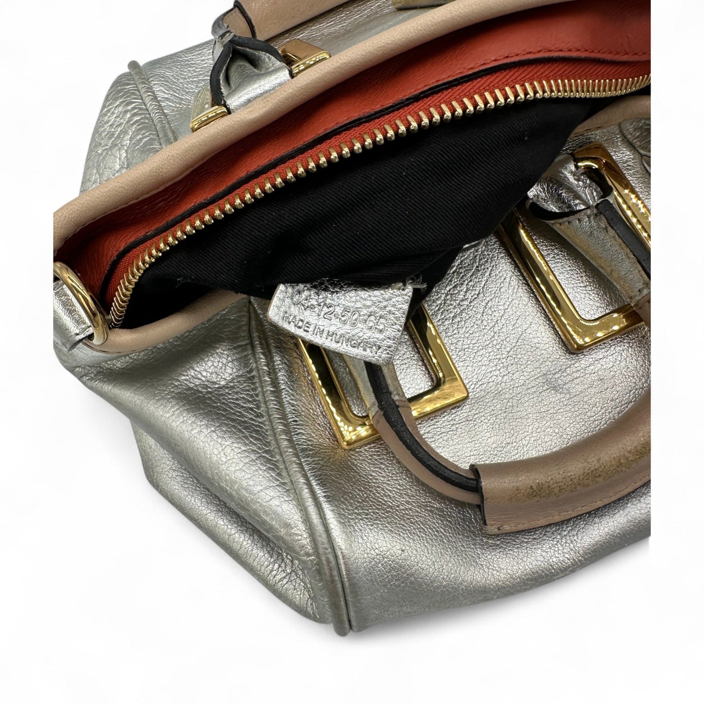 Chloè Mini Ethel Handbag with Two Way Strap in Silver Leather - Thanks it's Vintage